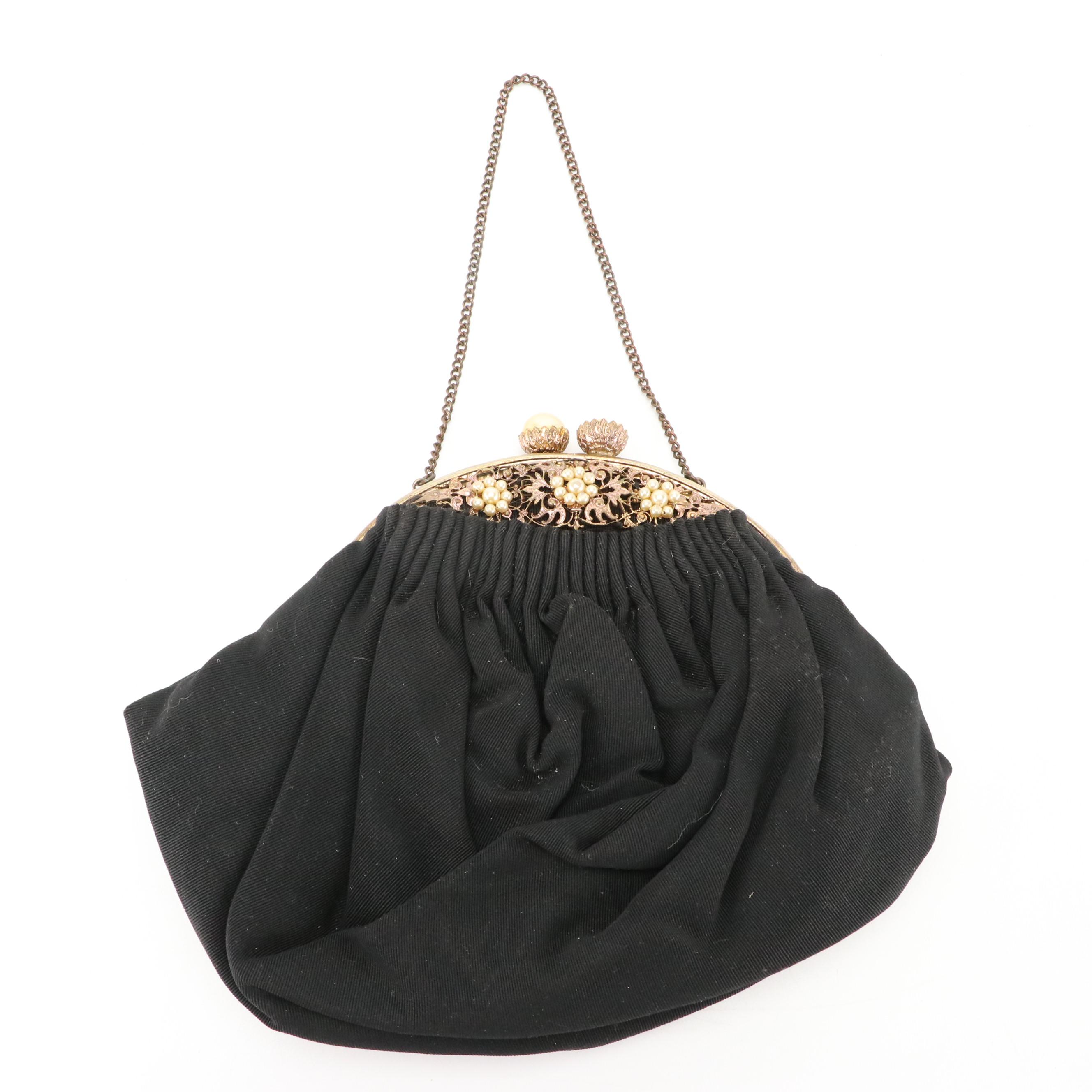 Embellished Evening Bags in Pleated Velvet and Silk Faille