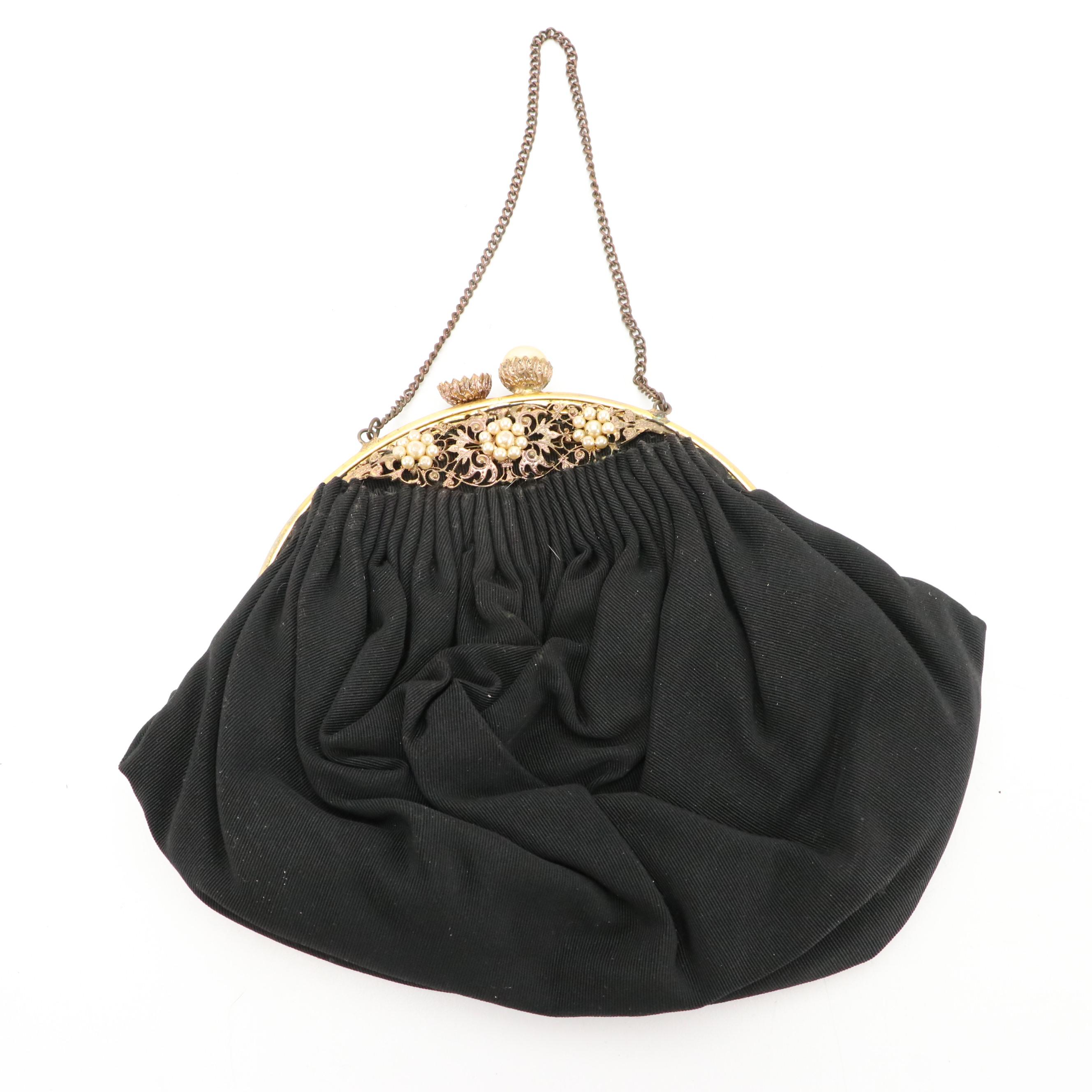 Embellished Evening Bags in Pleated Velvet and Silk Faille