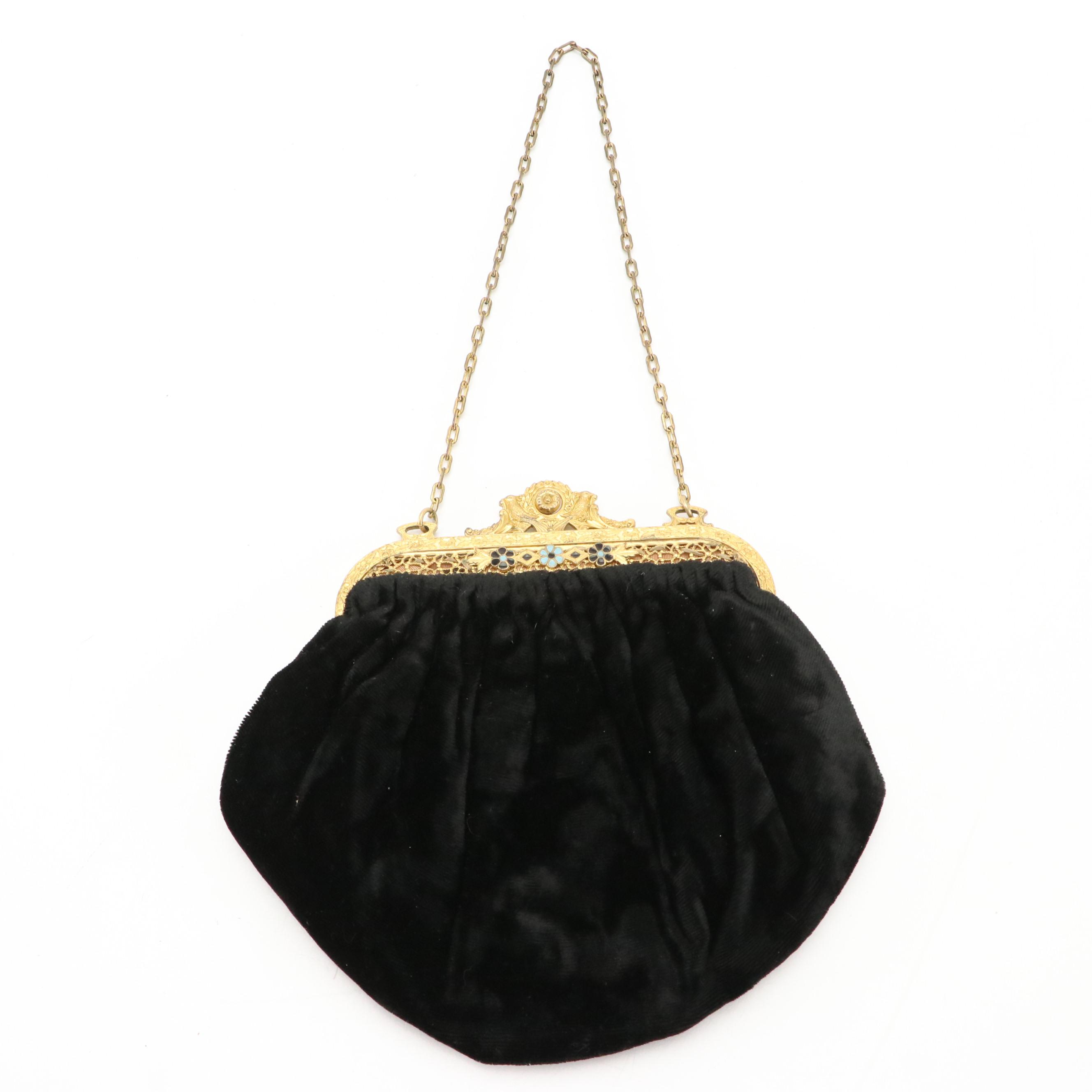 Embellished Evening Bags in Pleated Velvet and Silk Faille