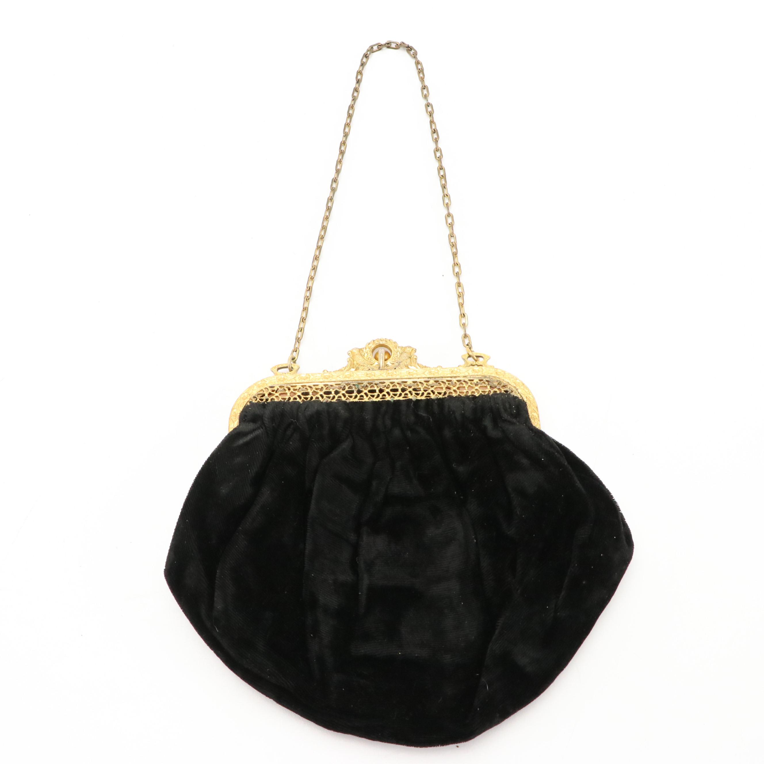 Embellished Evening Bags in Pleated Velvet and Silk Faille