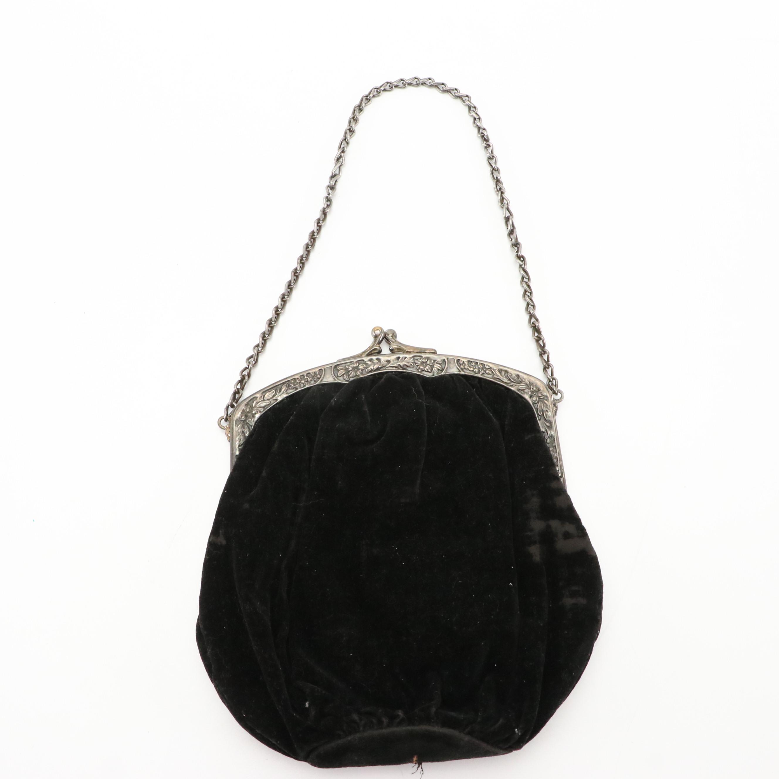 Embellished Evening Bags in Pleated Velvet and Silk Faille