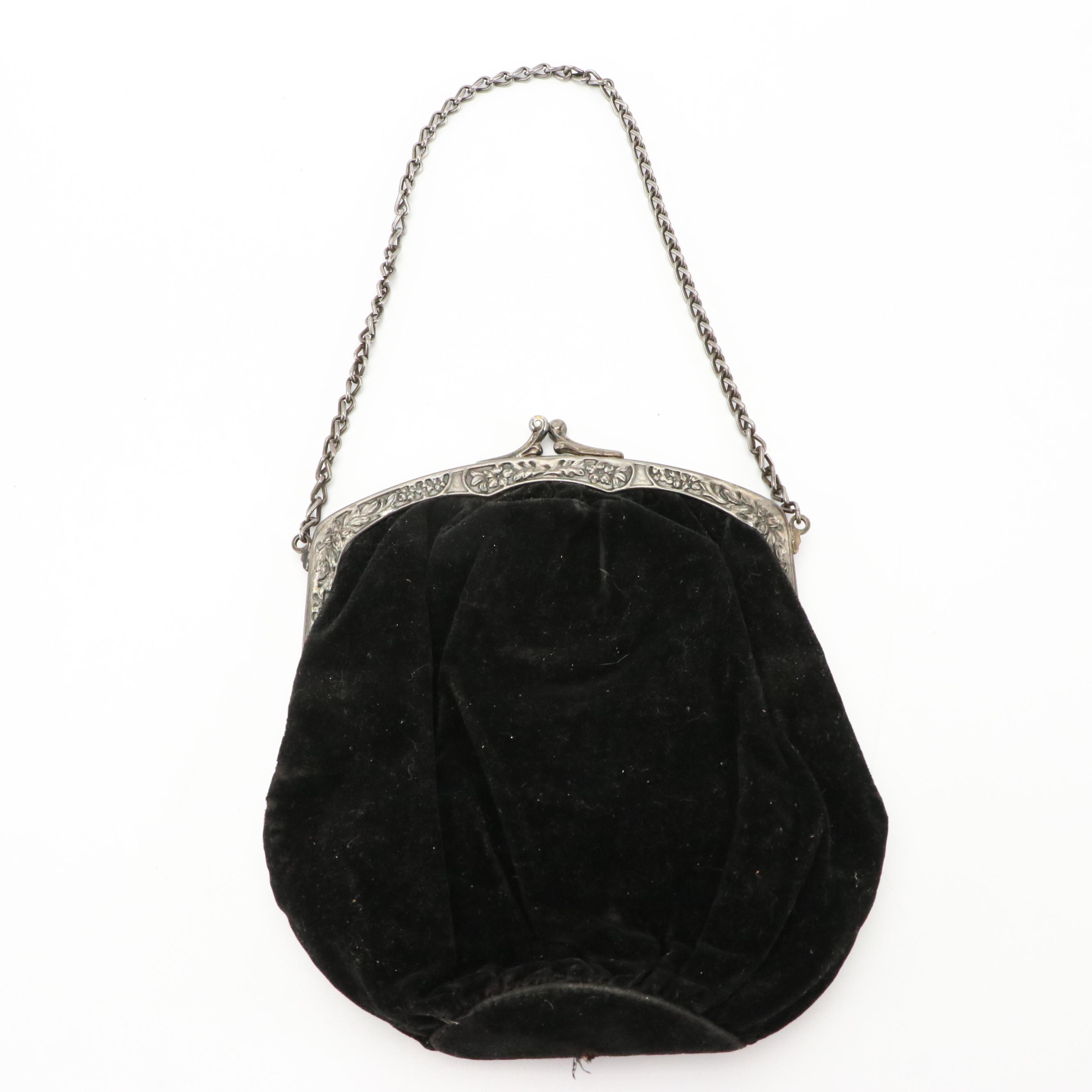 Embellished Evening Bags in Pleated Velvet and Silk Faille