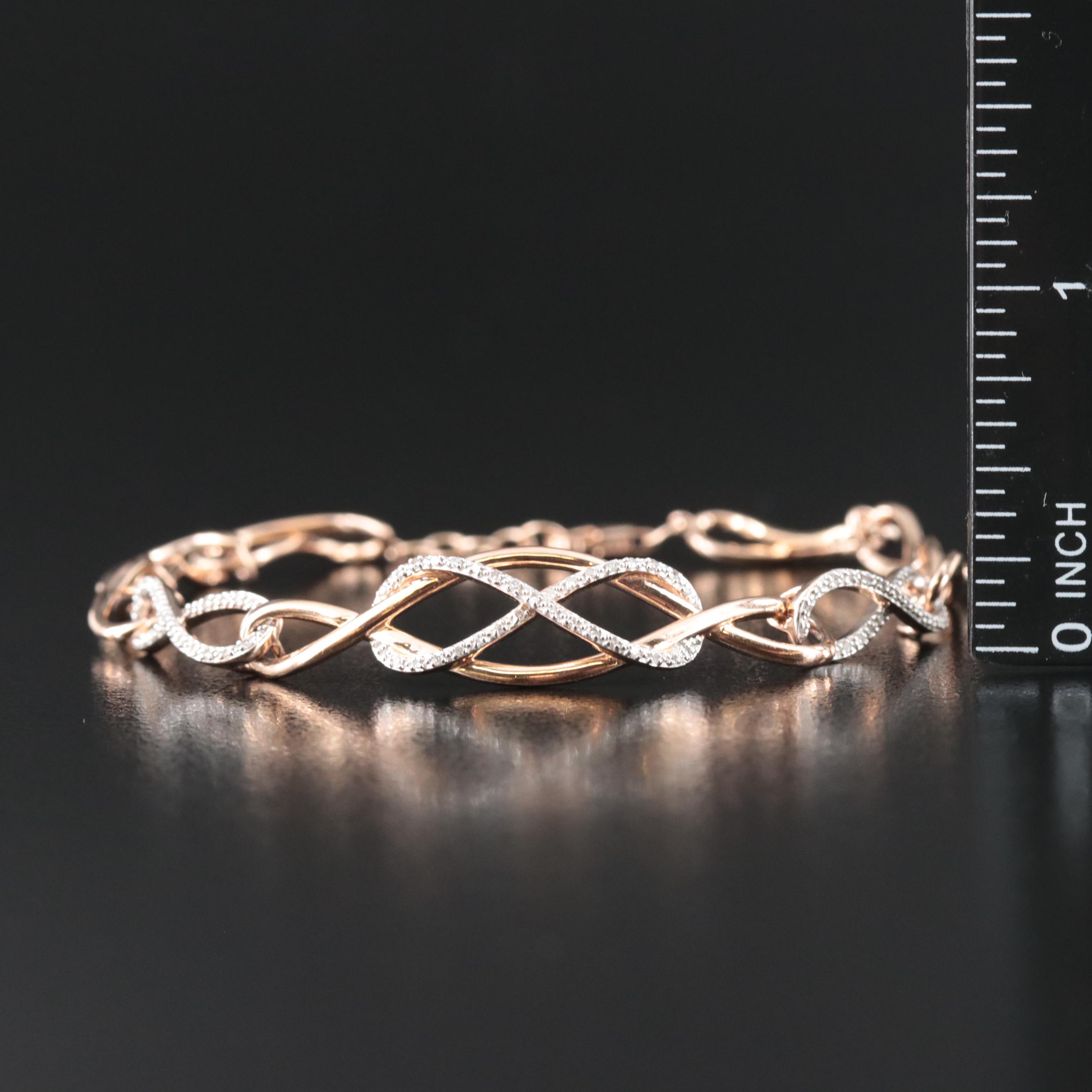 Sterling Diamond Infinity Bracelet