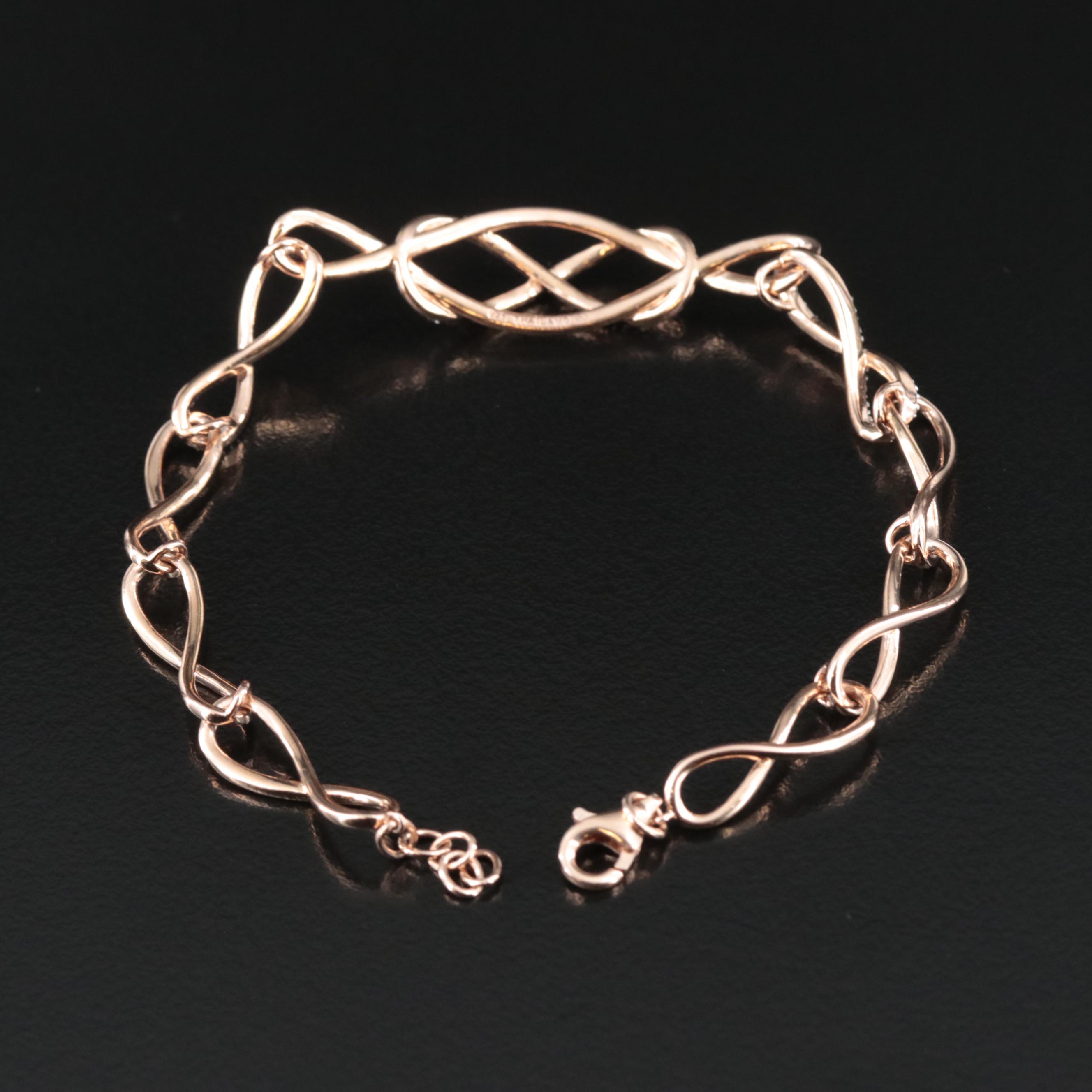 Sterling Diamond Infinity Bracelet