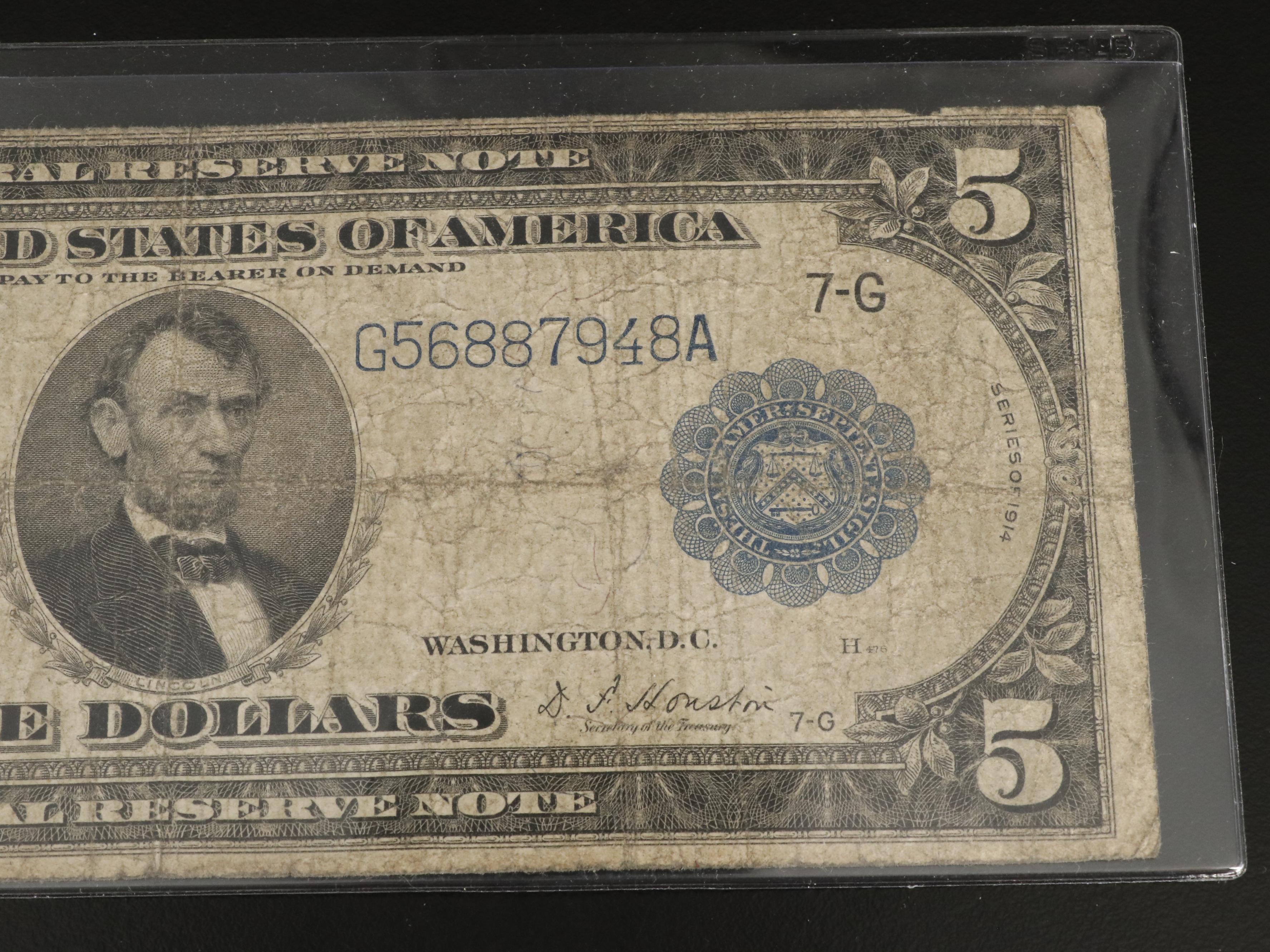 Four Early 20th Century Large Format U.S. Banknotes