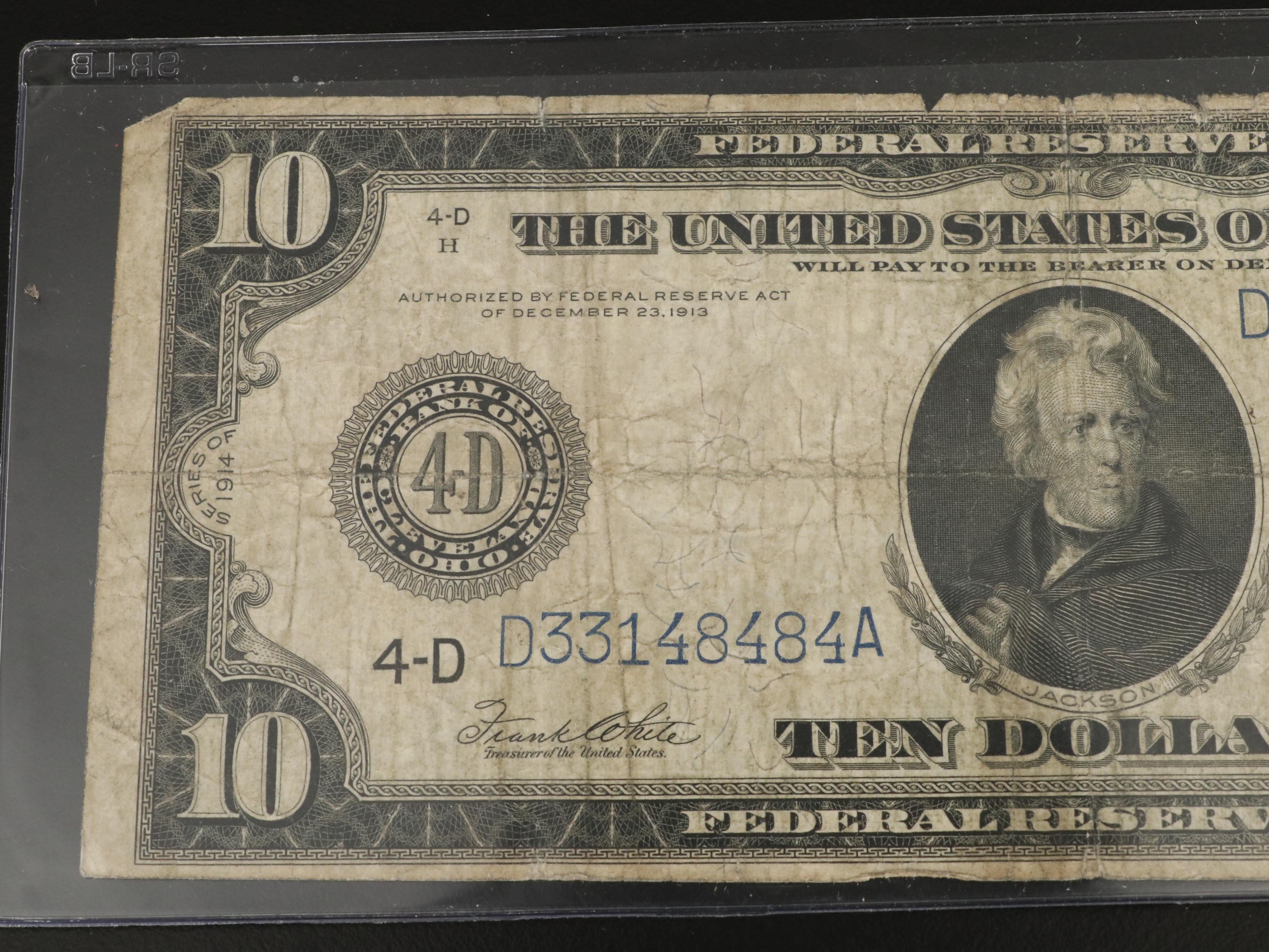 Four Early 20th Century Large Format U.S. Banknotes