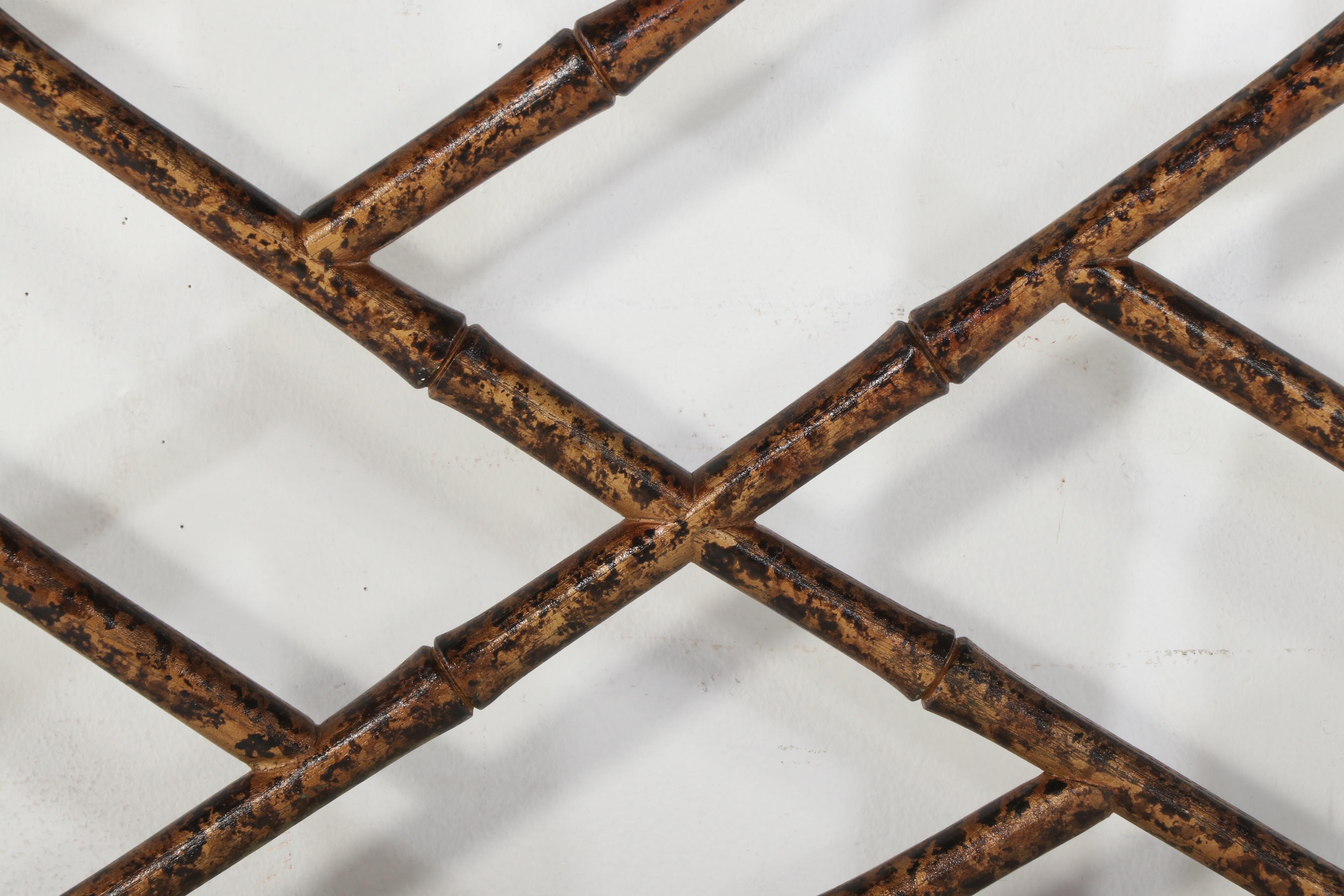 Henredon Chinese Style Black and Gold Painted Faux Bamboo Queen Headboard