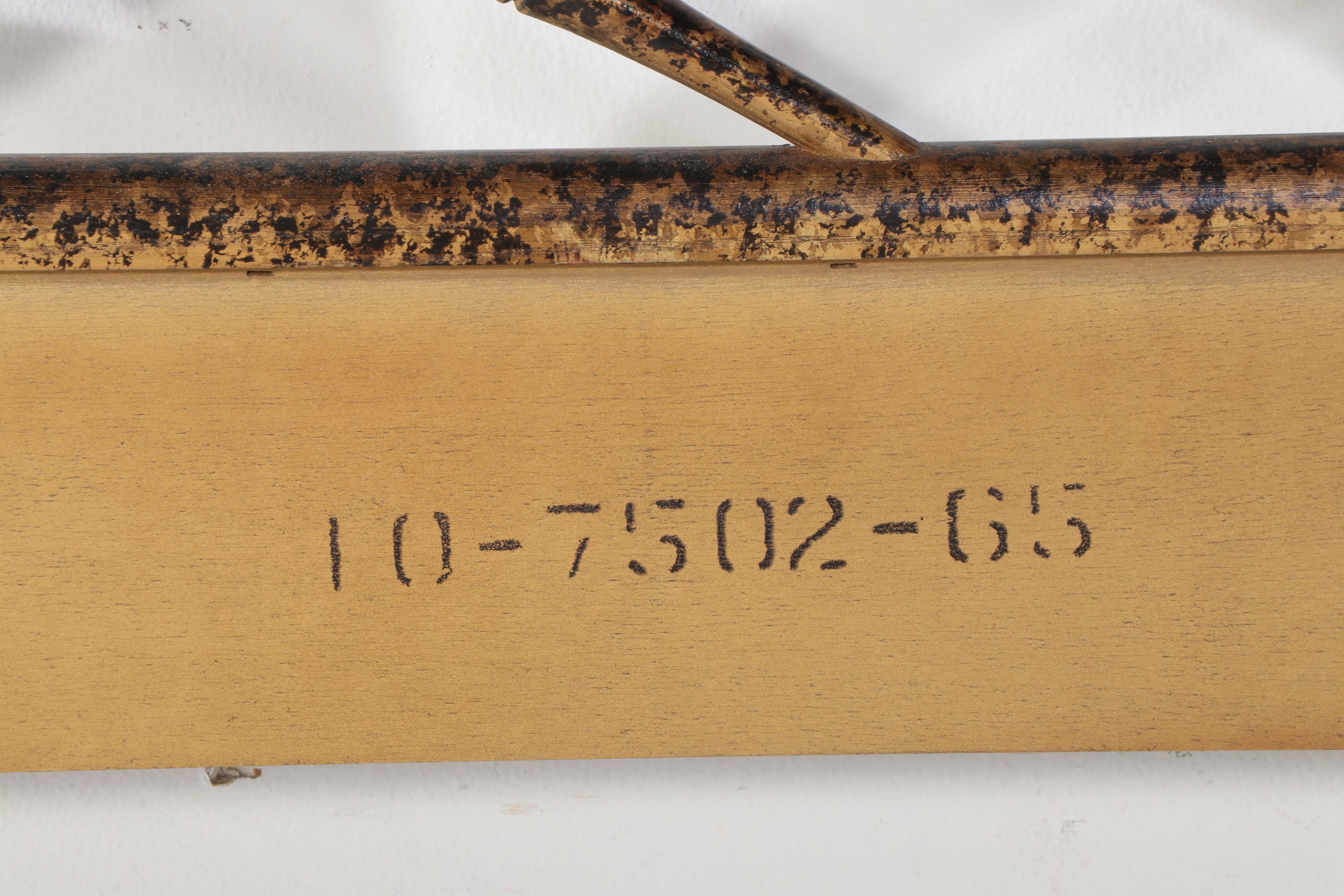 Henredon Chinese Style Black and Gold Painted Faux Bamboo Queen Headboard