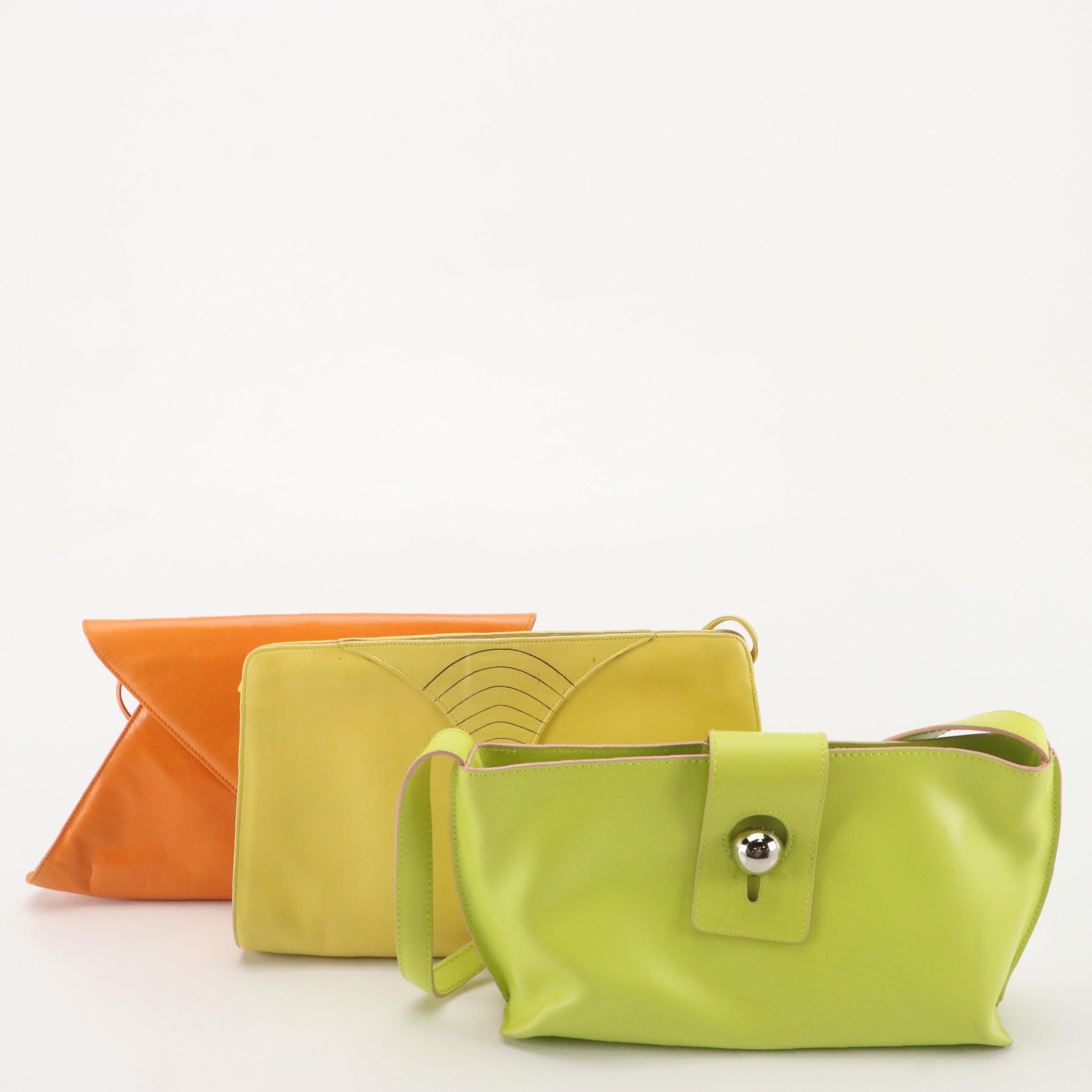 Charles Jourdan Orange & Yellow Leather Crossbody Bags, Furla Neon Shoulder Bag