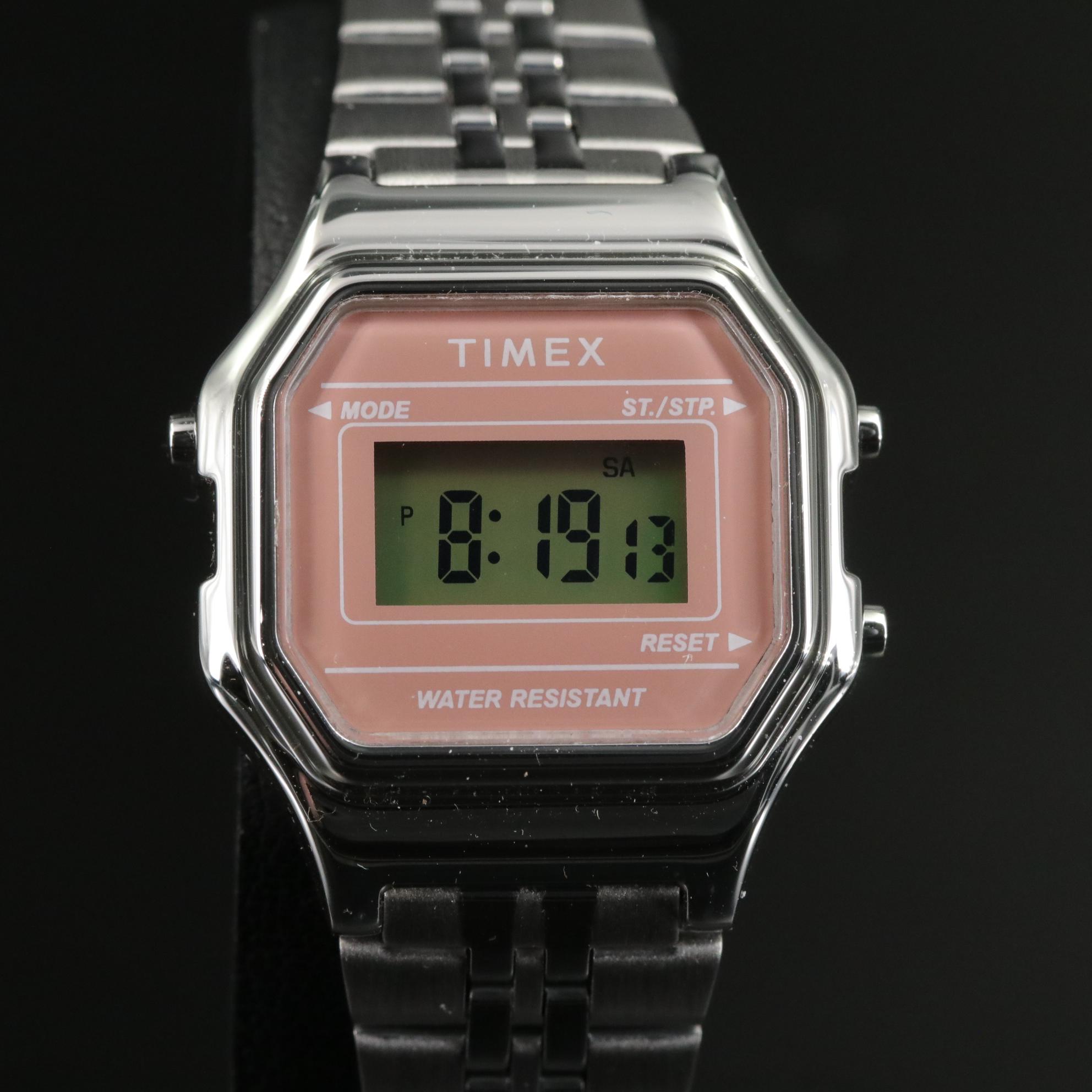 Timex Digital Mini Quartz Watch with Stainless Steel Bracelet