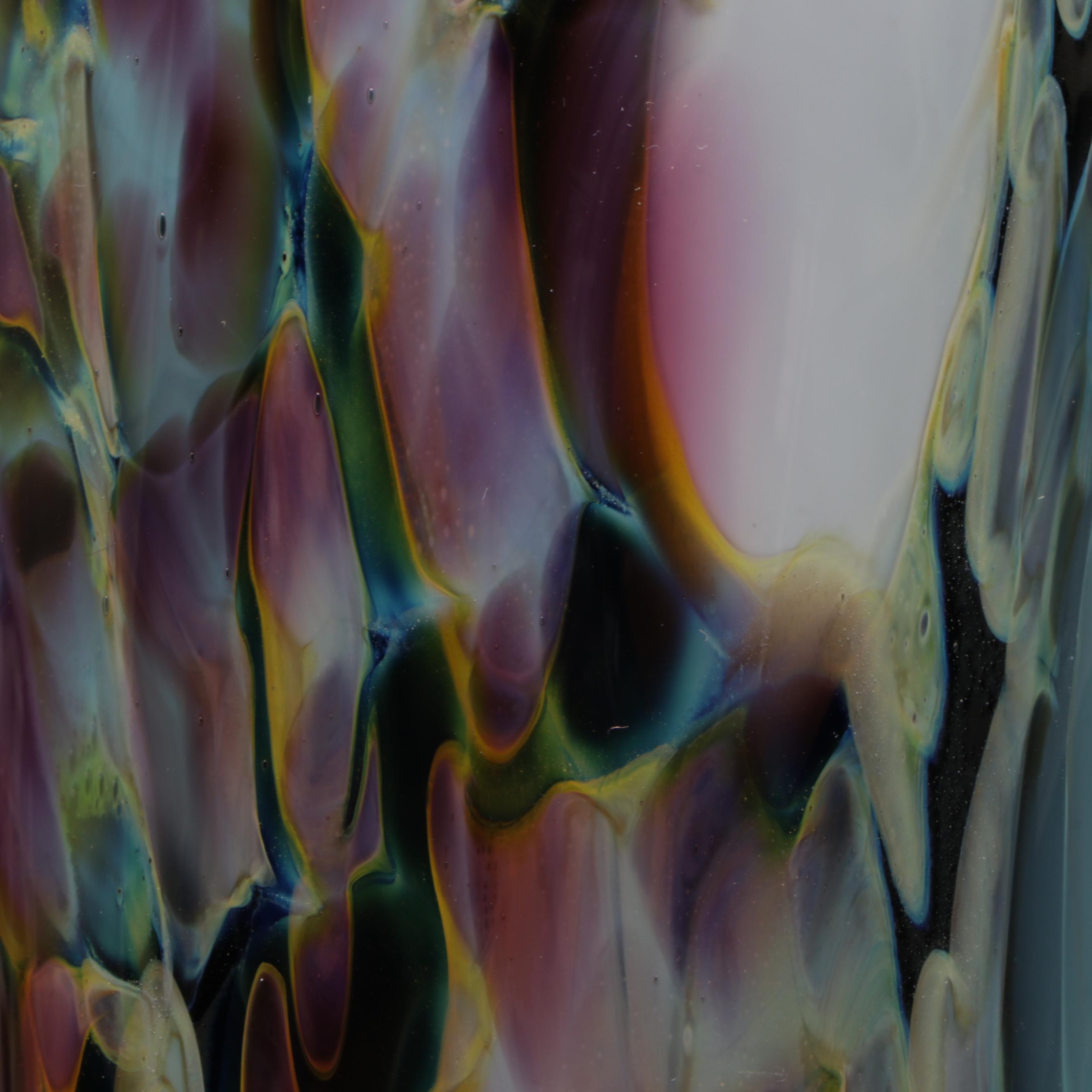 Charlie Correll Handblown Multicolor Mottled Studio Art Glass Vase, 1991