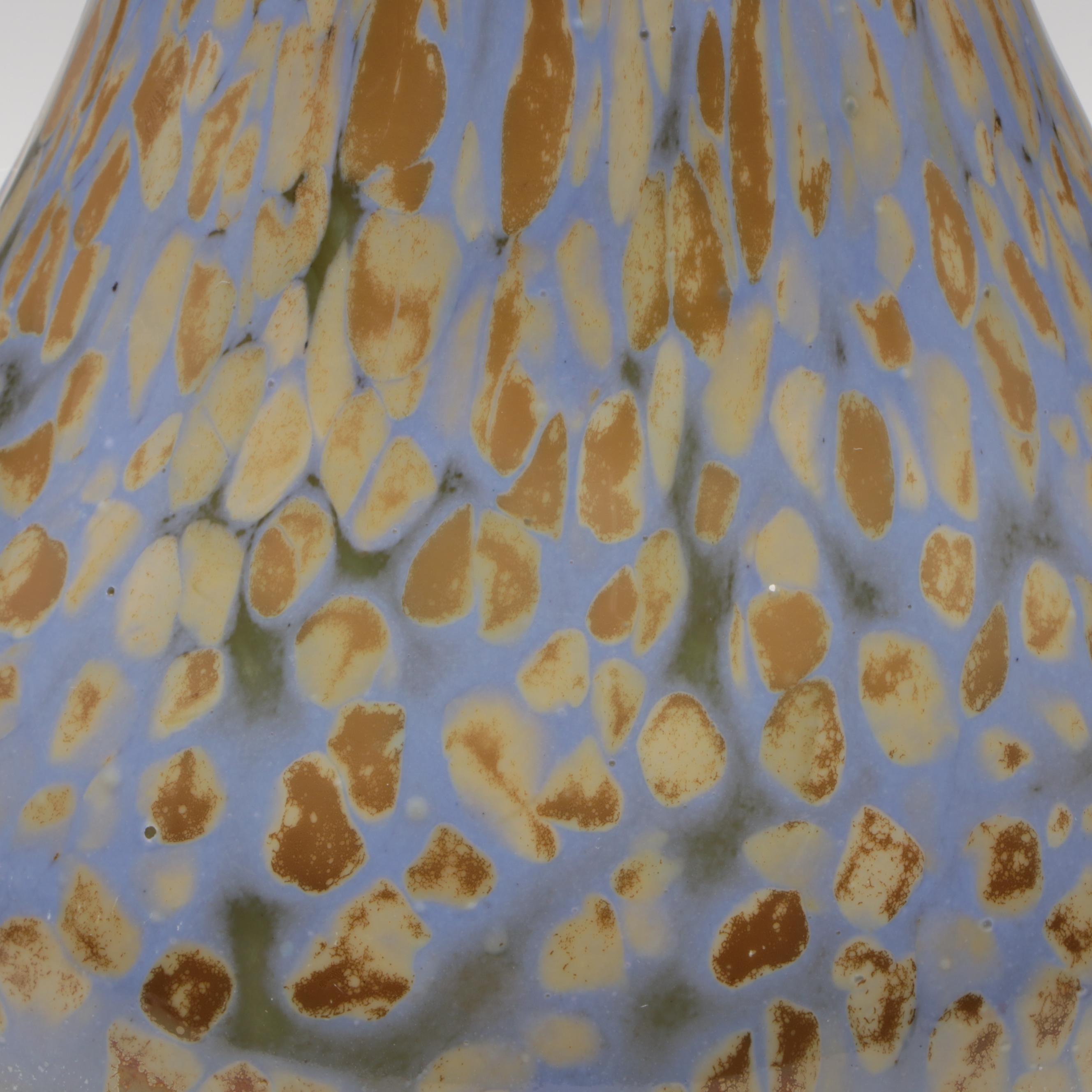 Handblown Multicolor Mottled Art Glass Vase