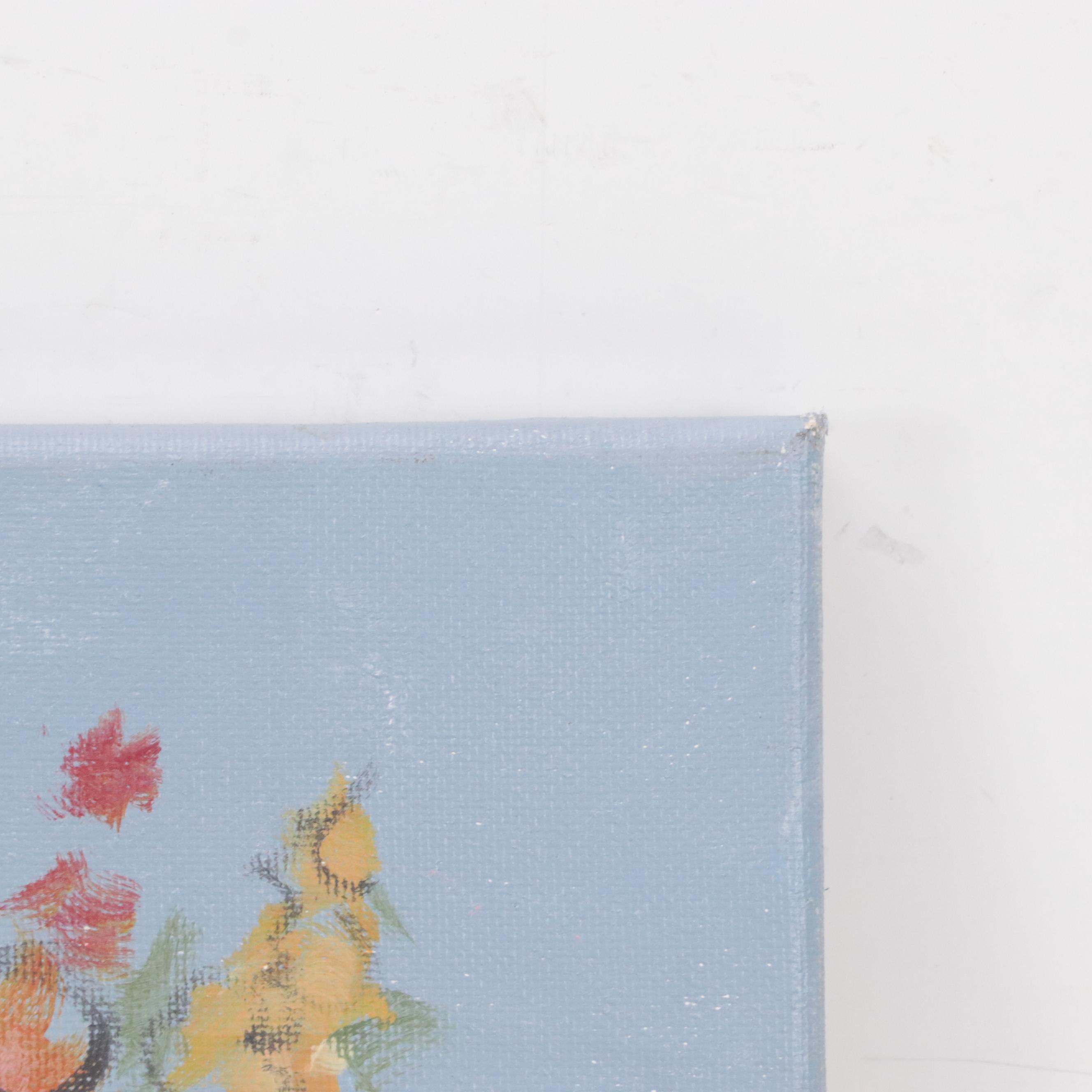 Acrylic Painting Still Life of Flowers in Vases