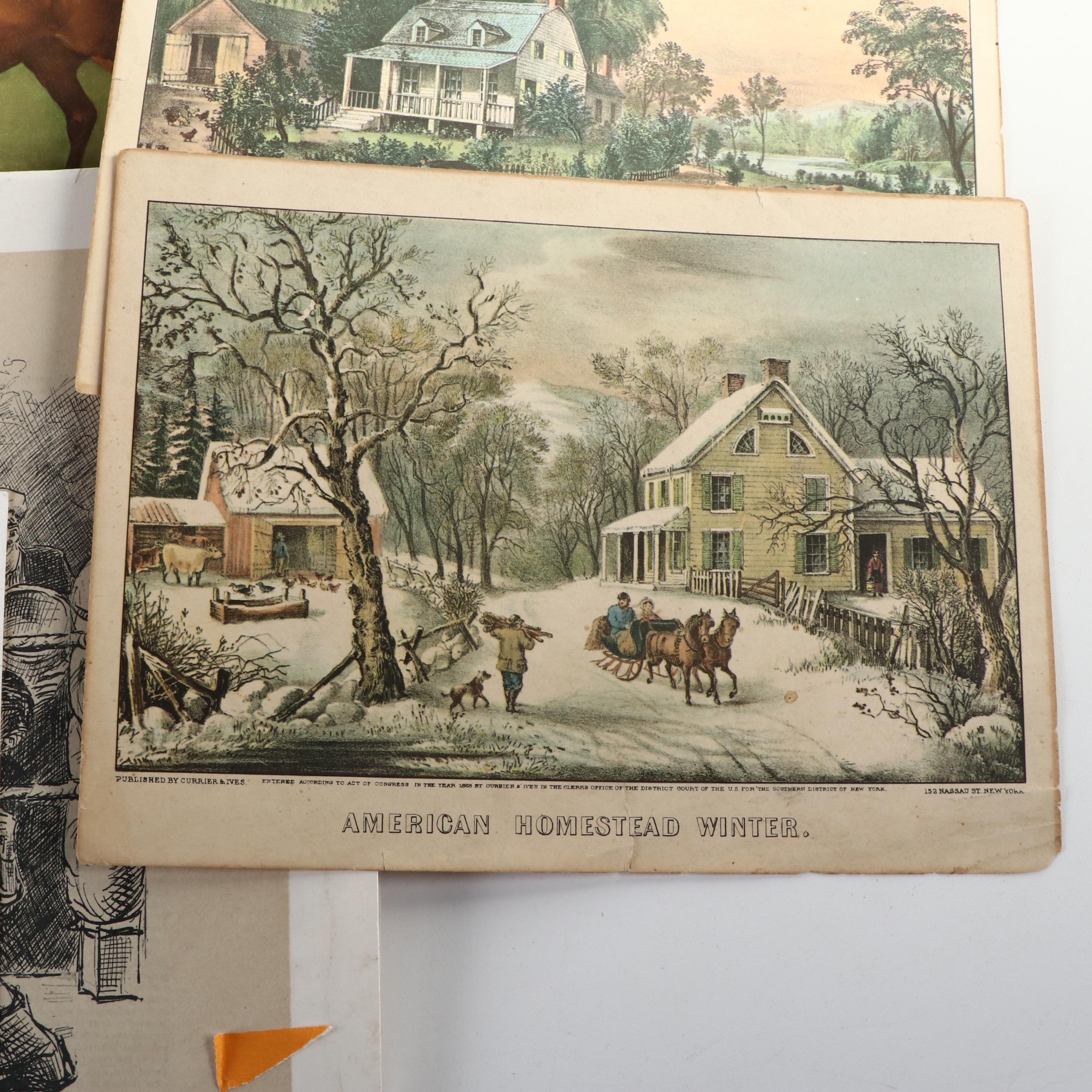 "Grit" Newspaper Lithograph Prints, Public Sale Advertisement and More