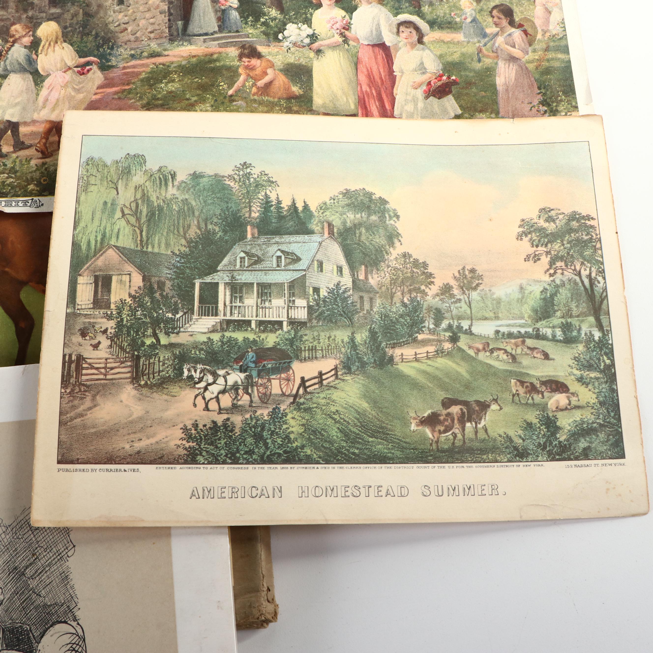 "Grit" Newspaper Lithograph Prints, Public Sale Advertisement and More