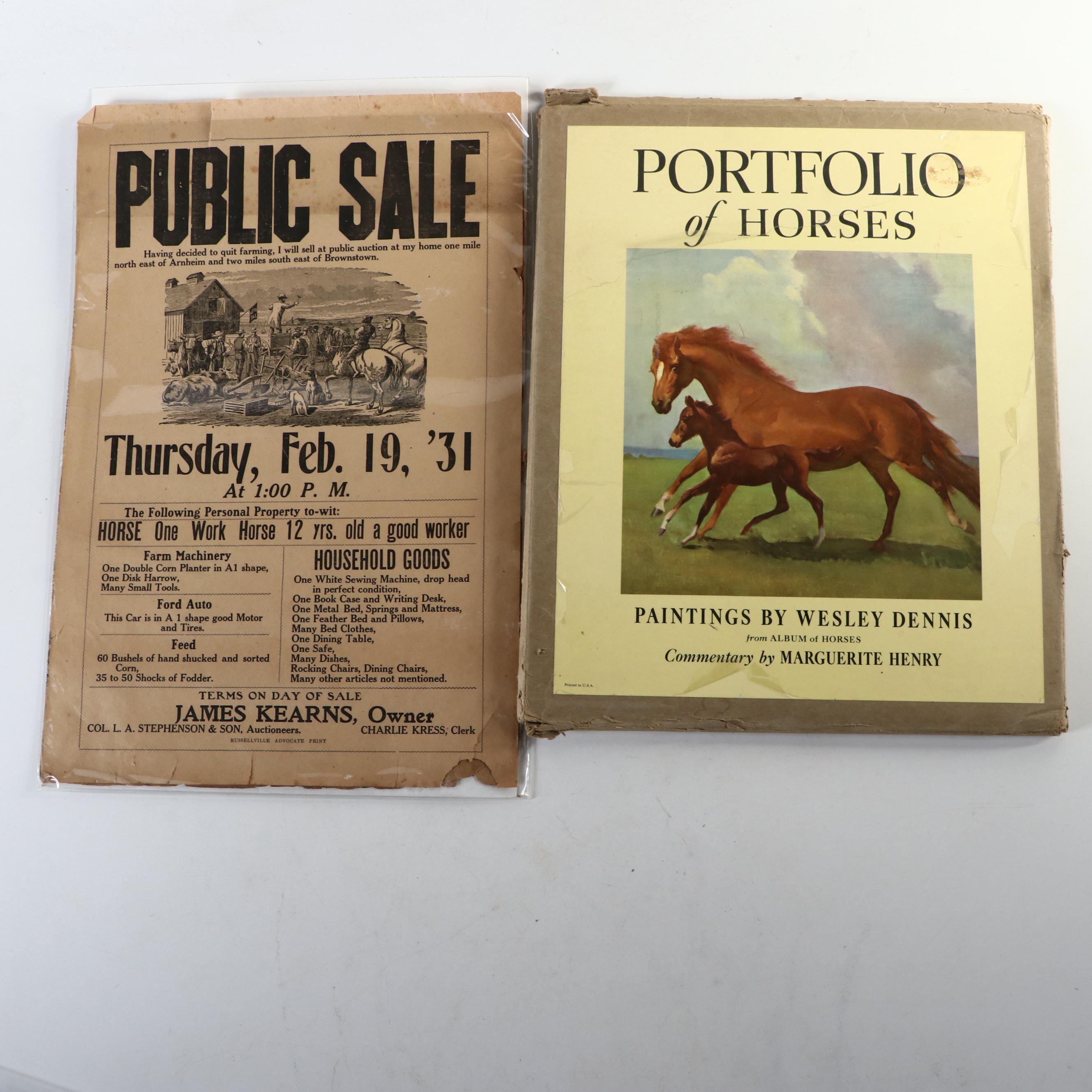 "Grit" Newspaper Lithograph Prints, Public Sale Advertisement and More