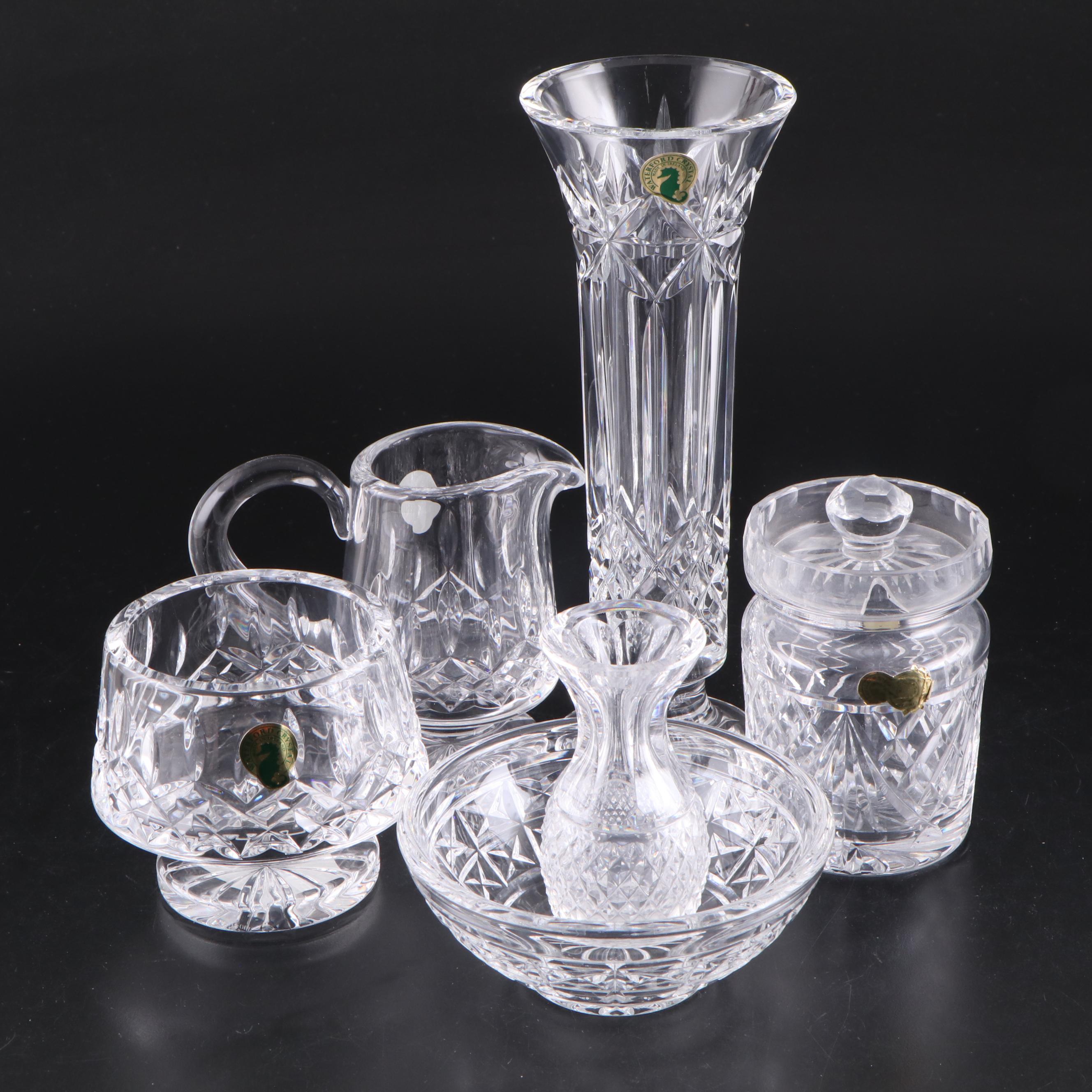 Waterford "Starburst" Vase with Other Waterford Crystal Table Accessories