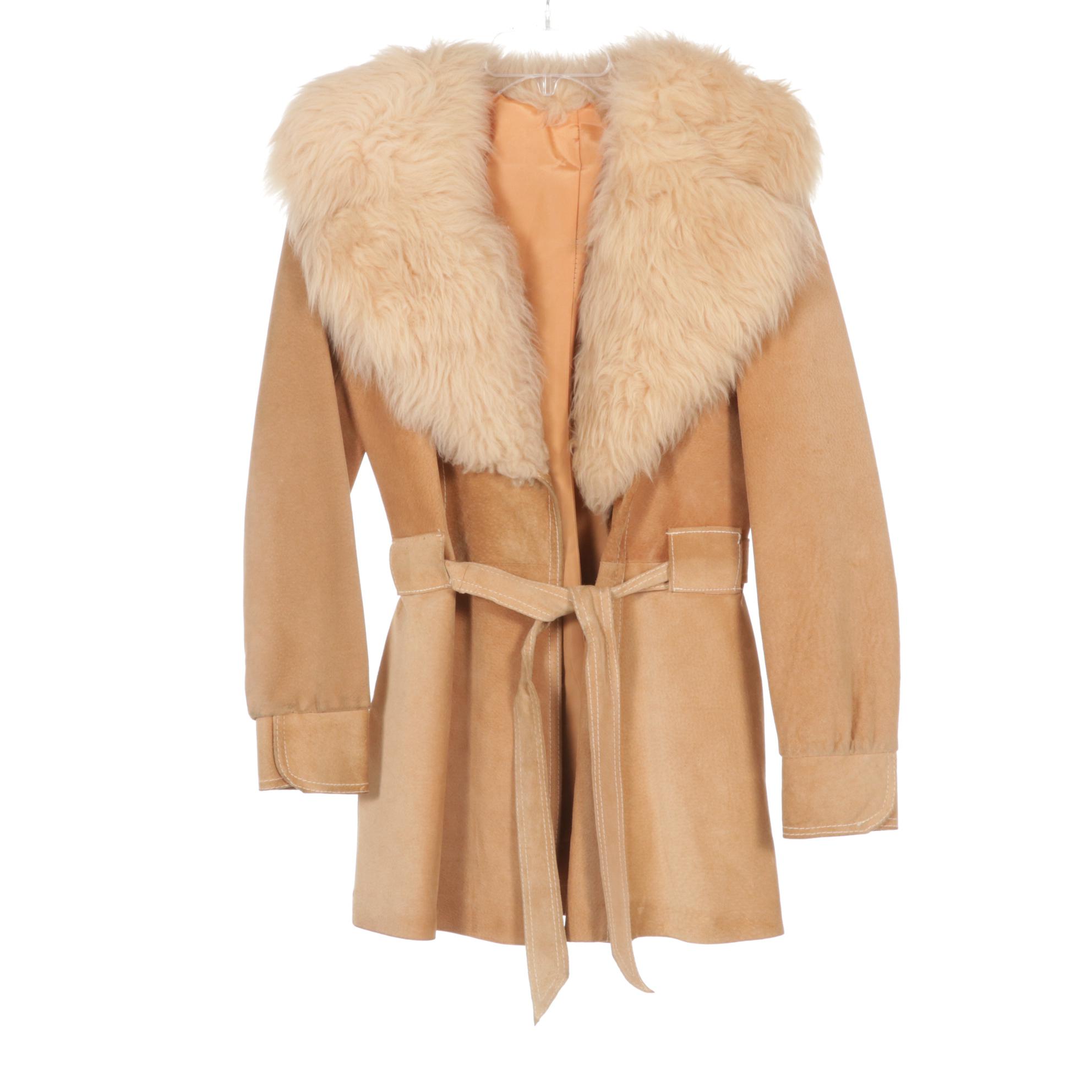 Michael Kors Tan Leather Jacket With Belted Suede Jacket and Vest