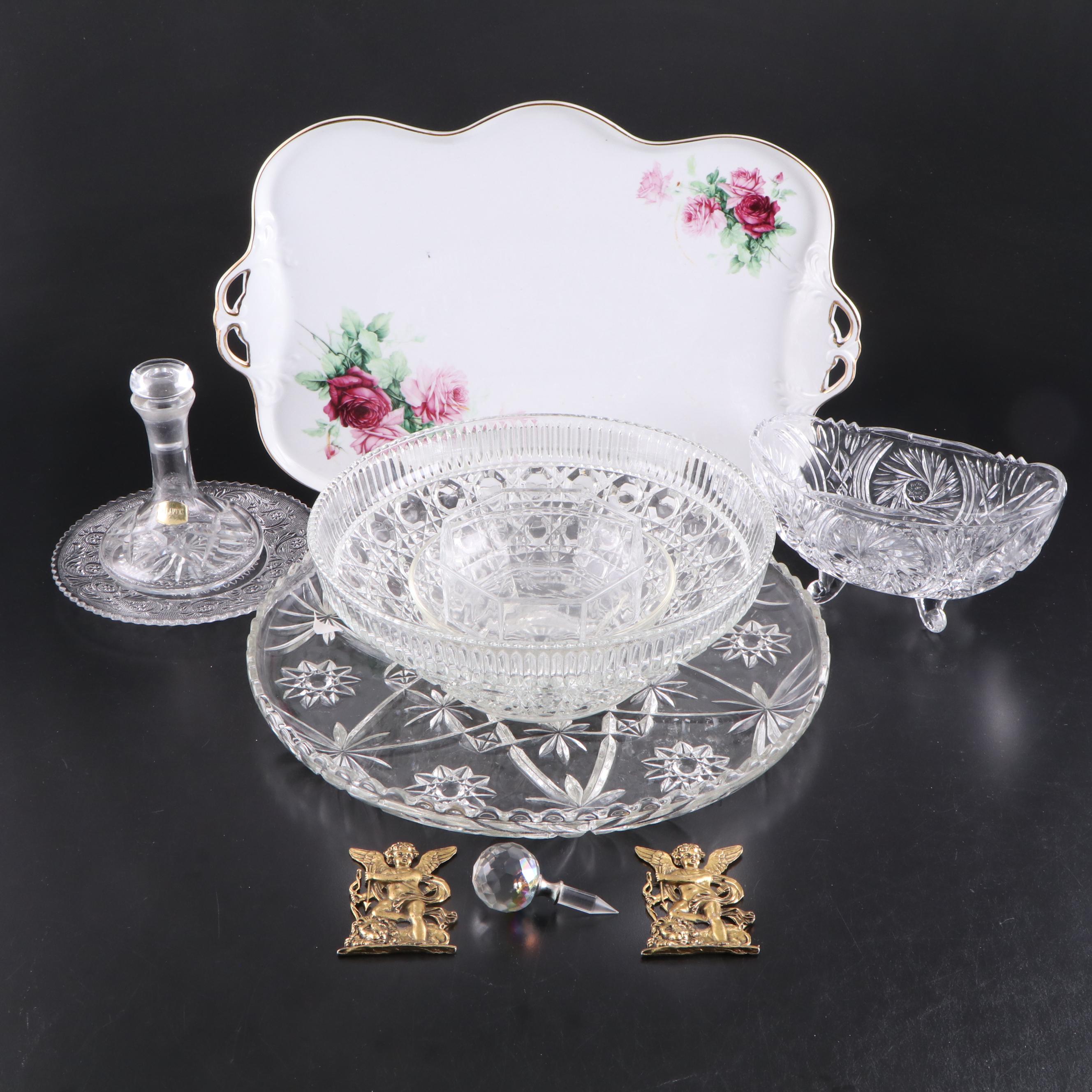 Federal Glass "Windsor" Glass Serving Bowl with Other Servewarre