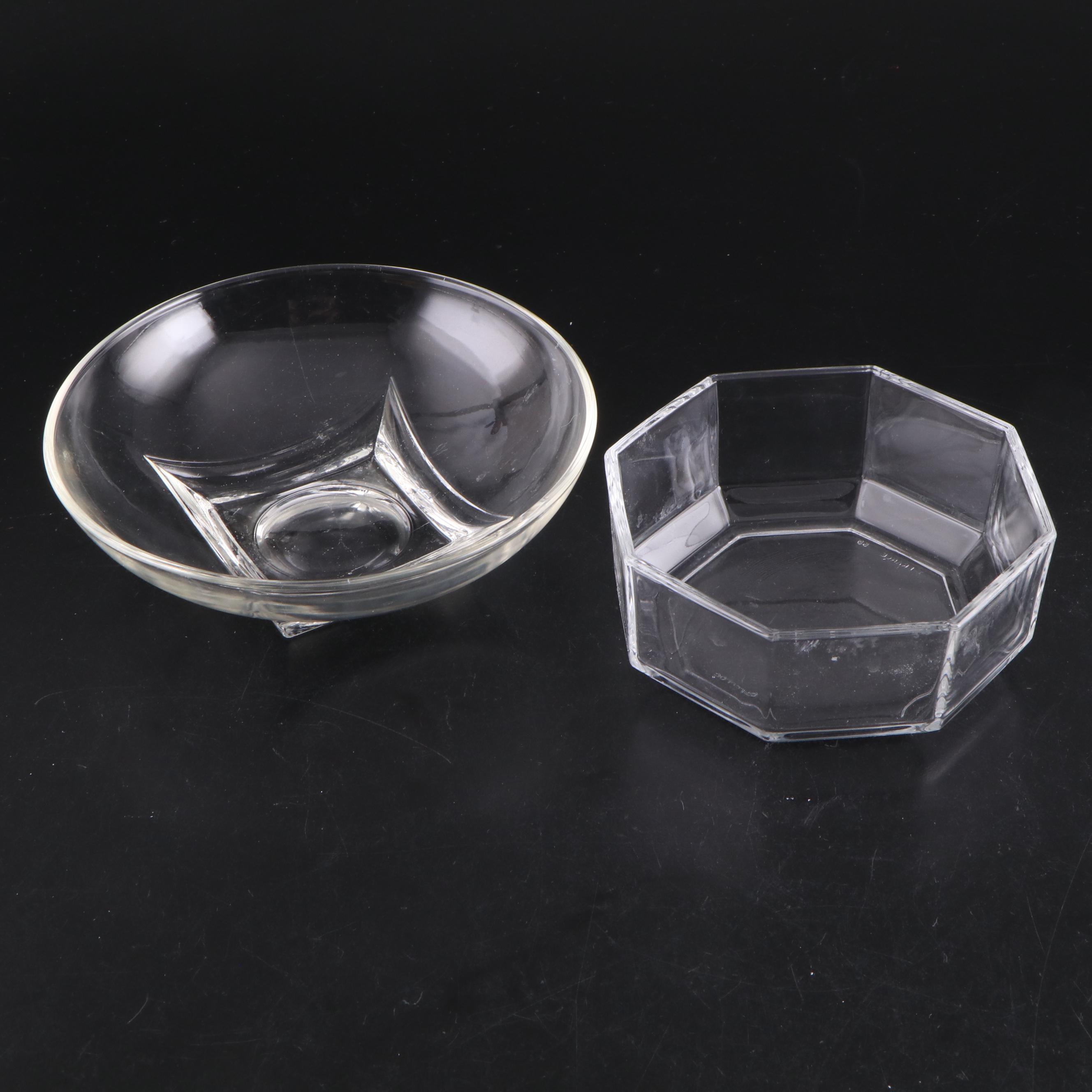 Federal Glass "Windsor" Glass Serving Bowl with Other Servewarre