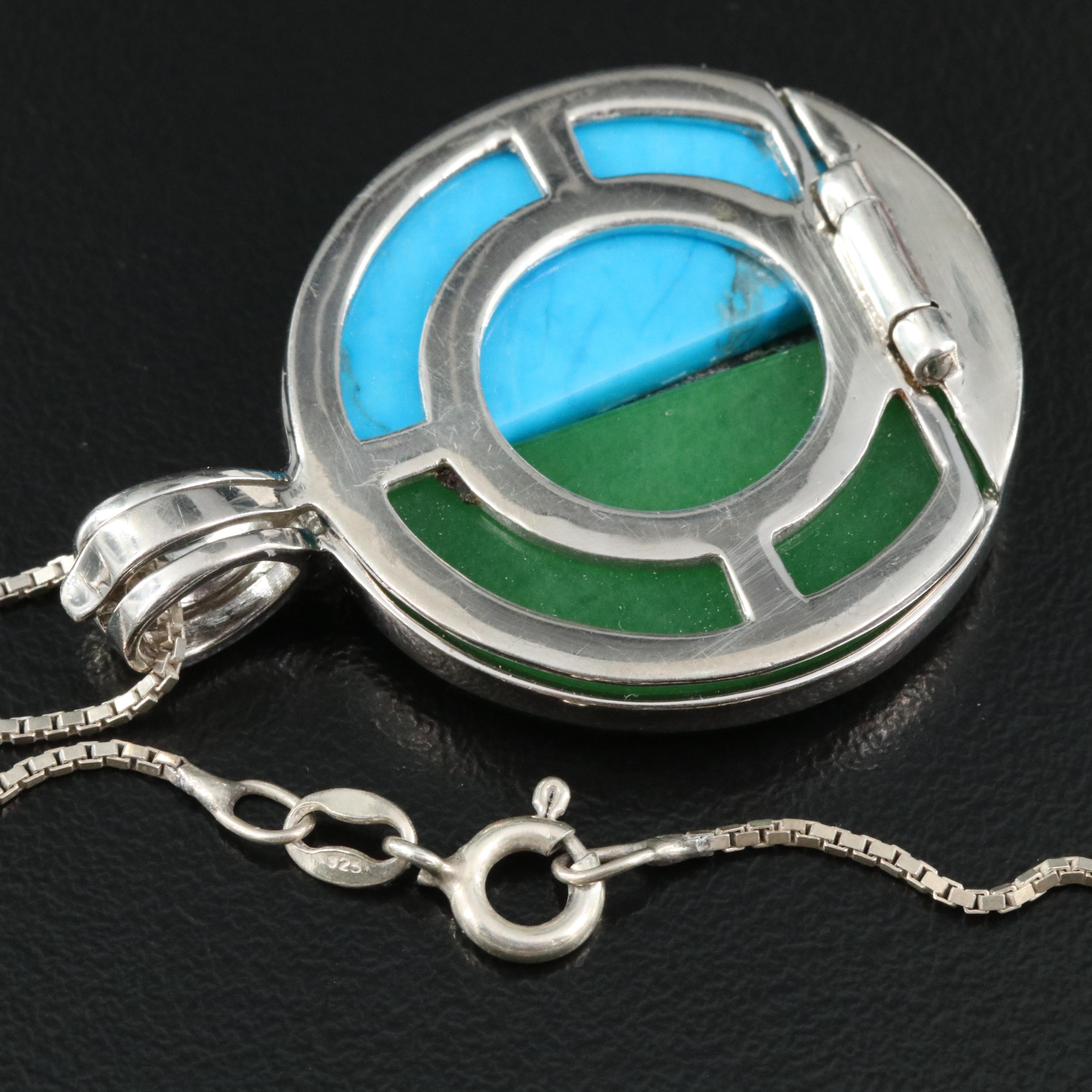 Sterling Interchangeable Gemstone Necklace with Lapis Lazuli and