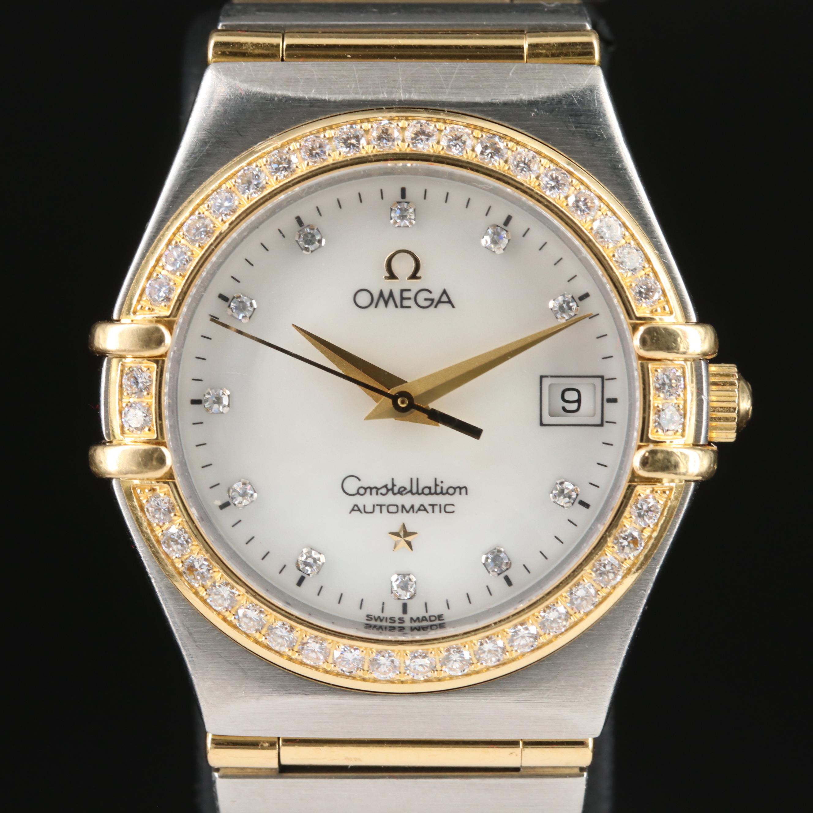 Omega Constellation Mother-of-Pearl, Diamond Dial and Bezel Watch