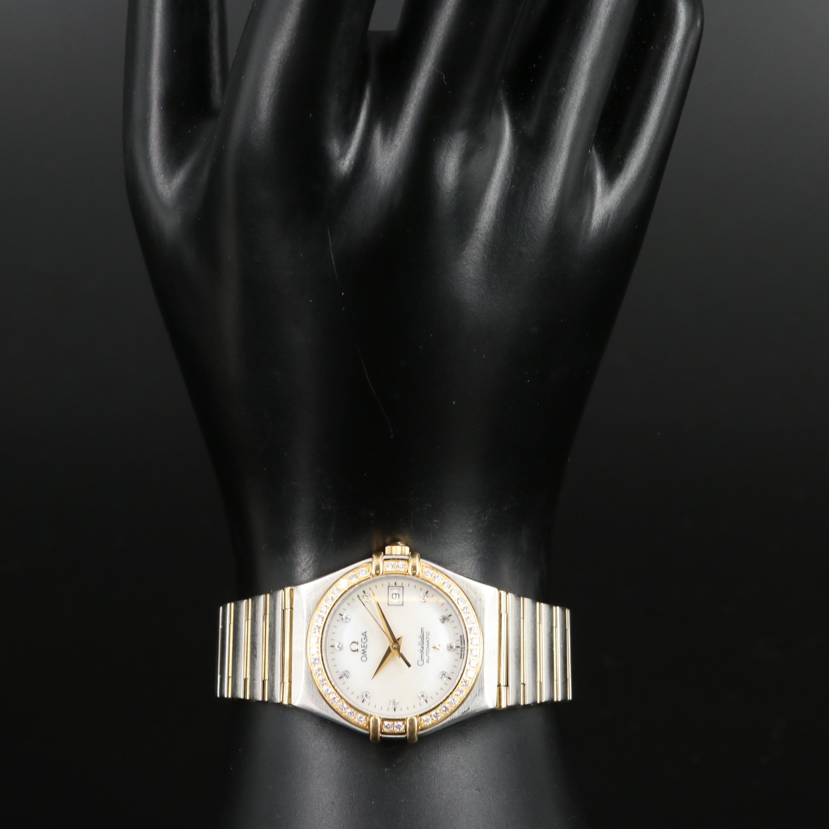 Omega Constellation Mother-of-Pearl, Diamond Dial and Bezel Watch
