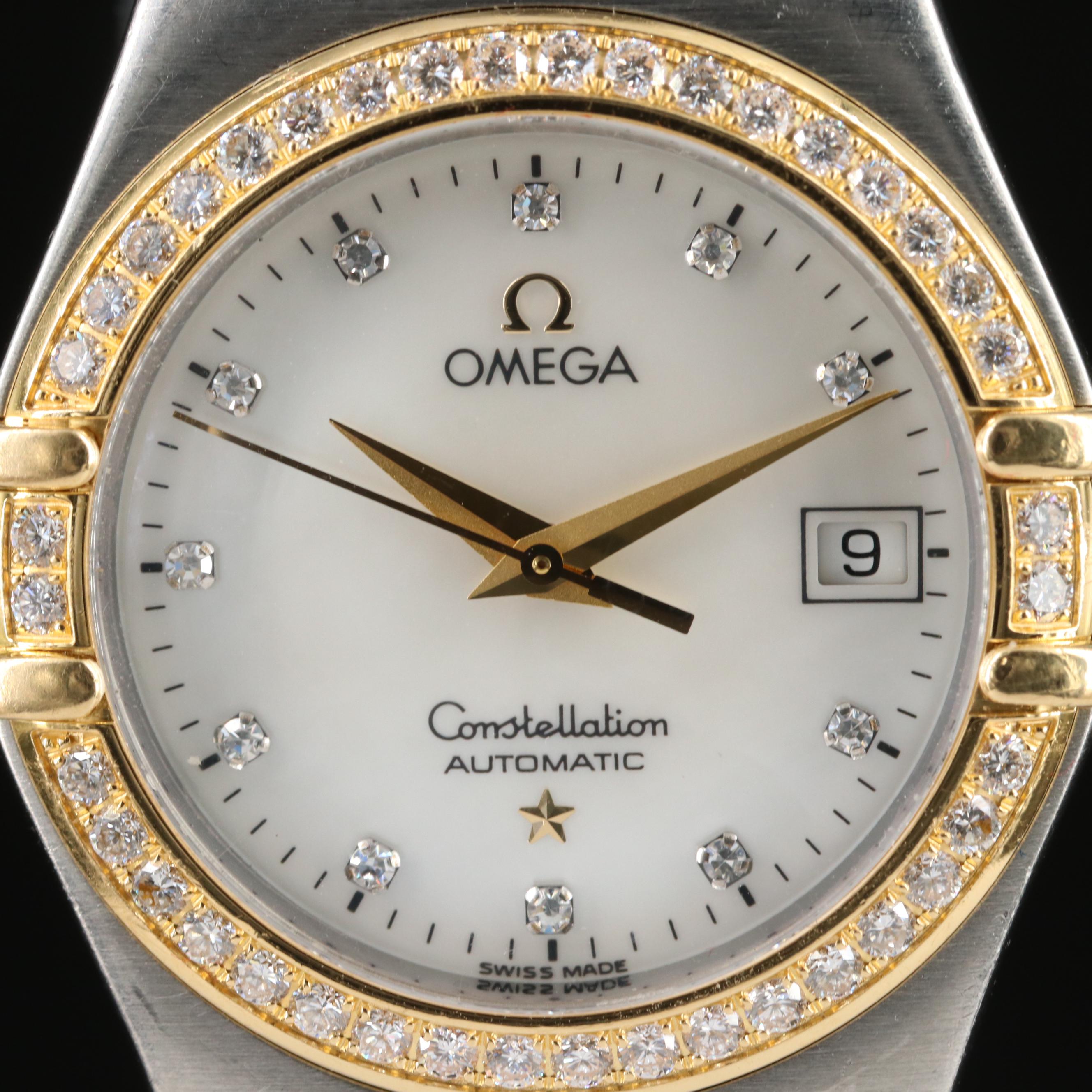 Omega Constellation Mother-of-Pearl, Diamond Dial and Bezel Watch