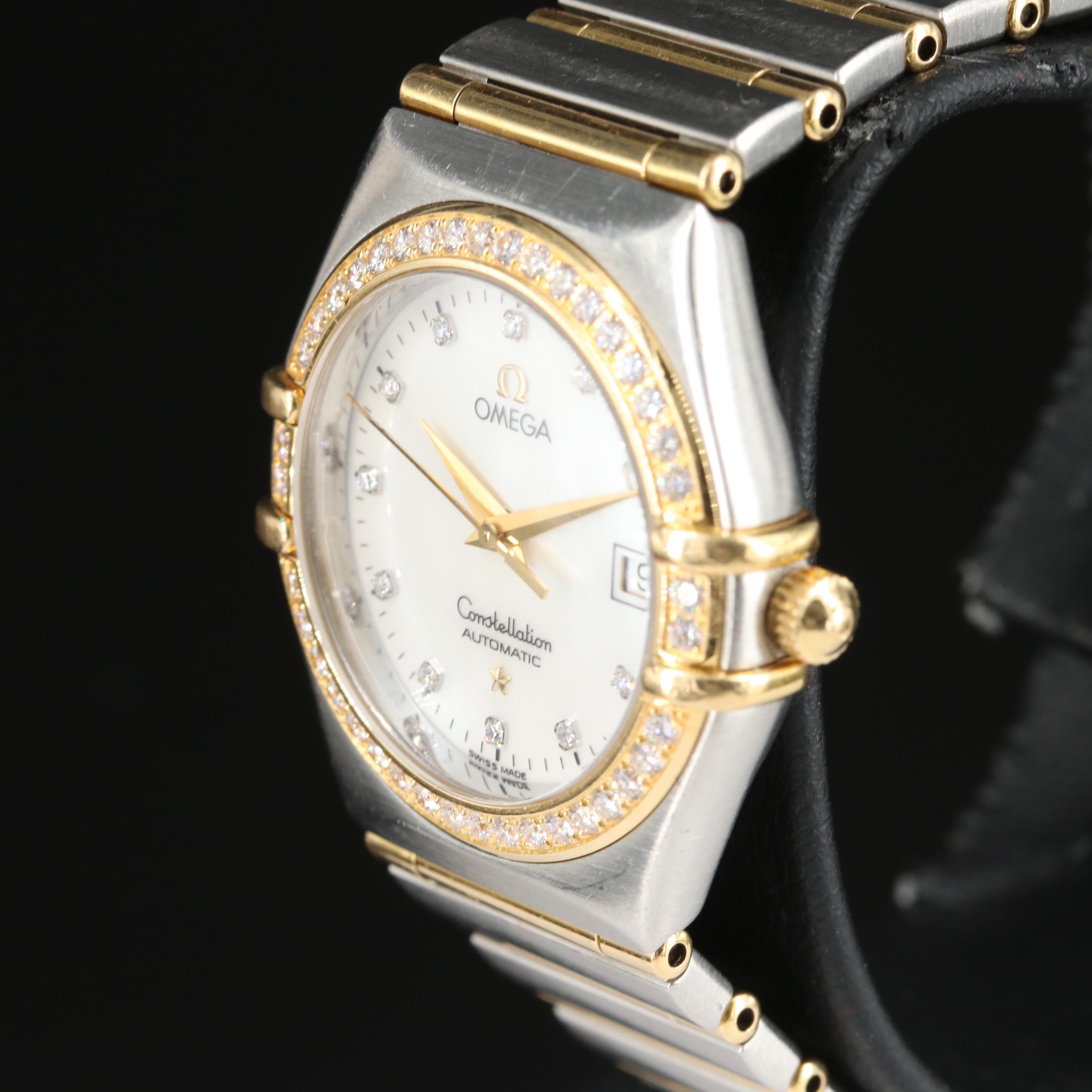 Omega Constellation Mother-of-Pearl, Diamond Dial and Bezel Watch