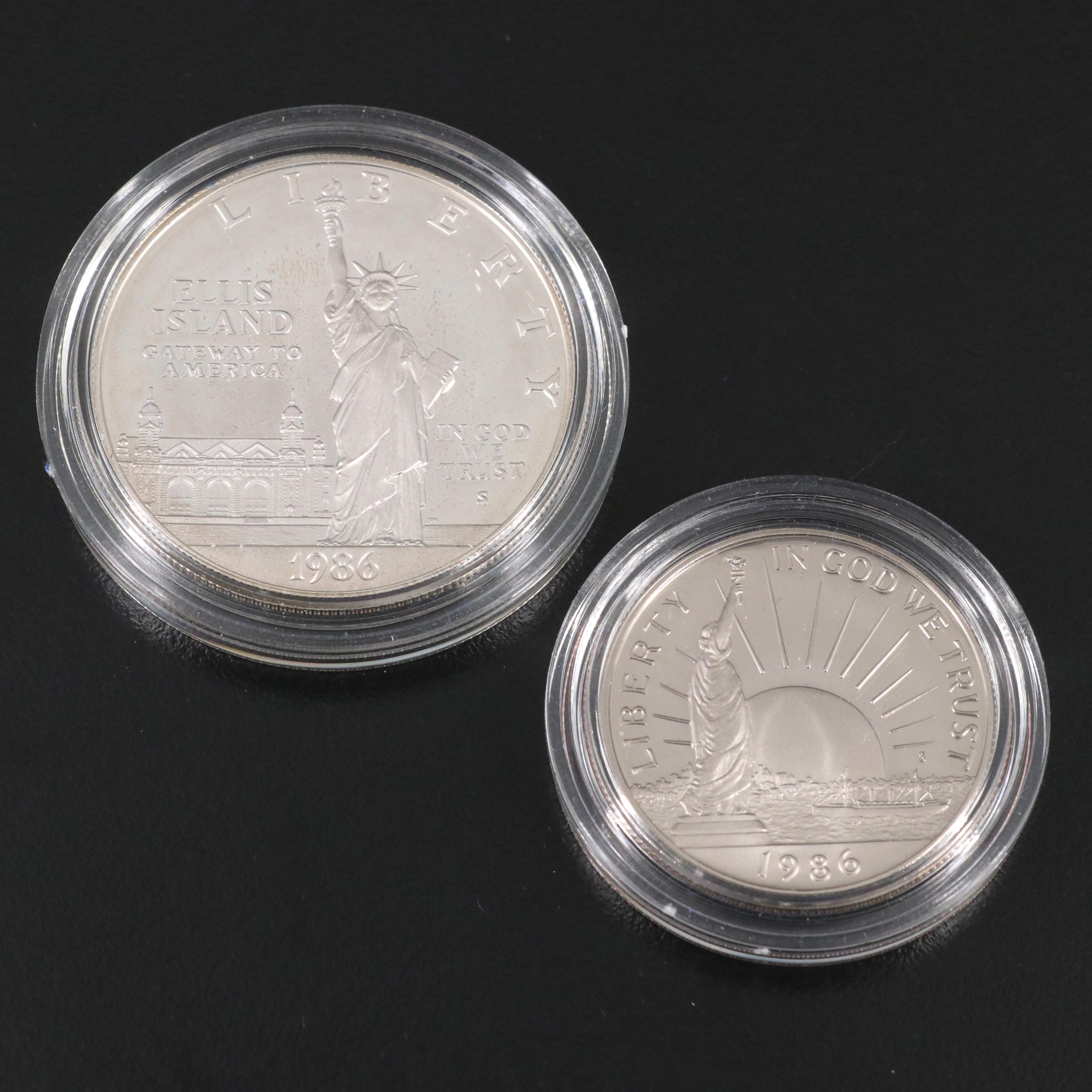 Assortment of Modern Commemorative Coins, Including Silver