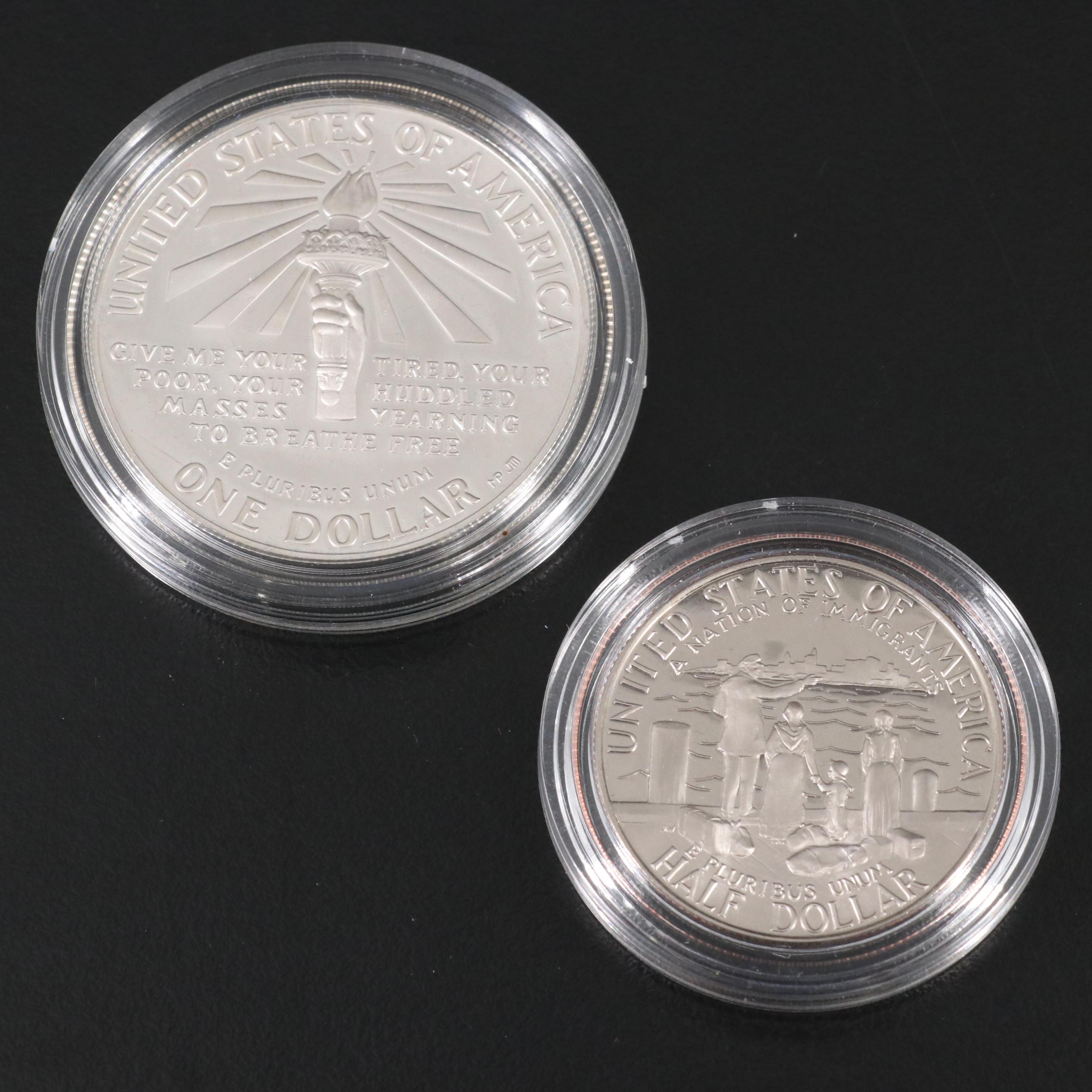 Assortment of Modern Commemorative Coins, Including Silver