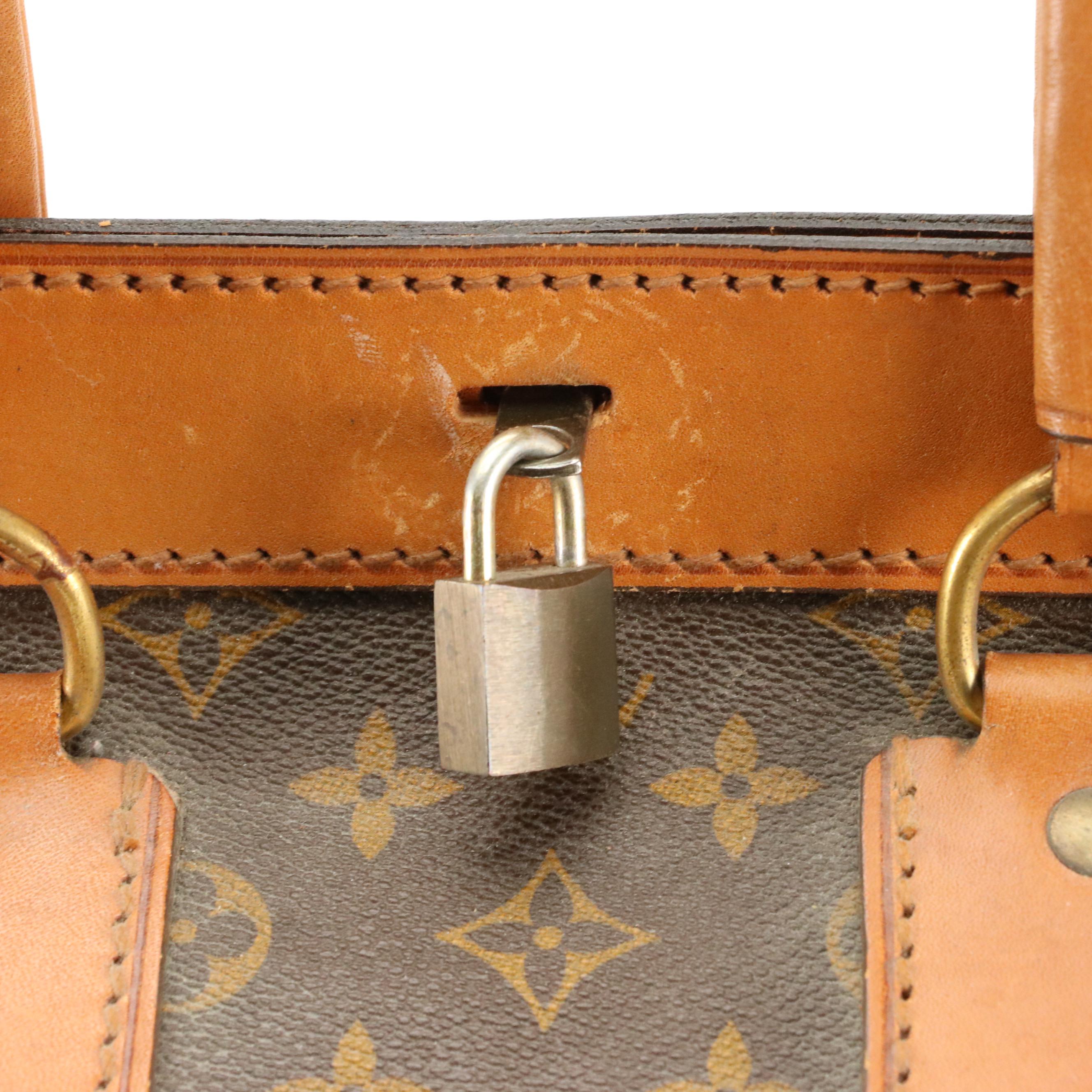 Louis Vuitton Vintage Shoe Box Travel Trunk in Coated Canvas and Leather Trim