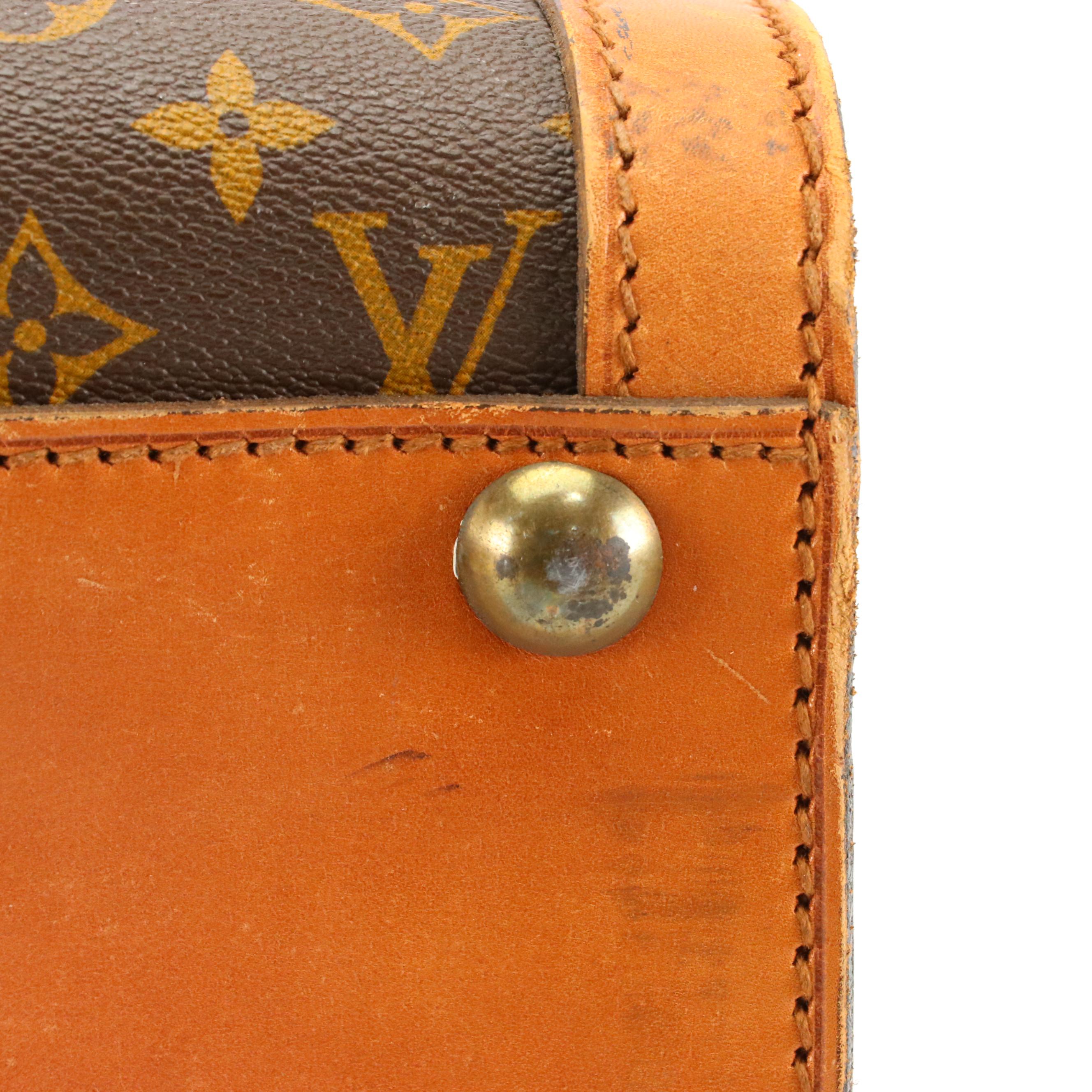 Louis Vuitton Vintage Shoe Box Travel Trunk in Coated Canvas and Leather Trim