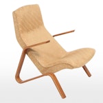 Eero Saarinen for Knoll Bentwood and Upholstered Grasshopper Chair, 1950s
