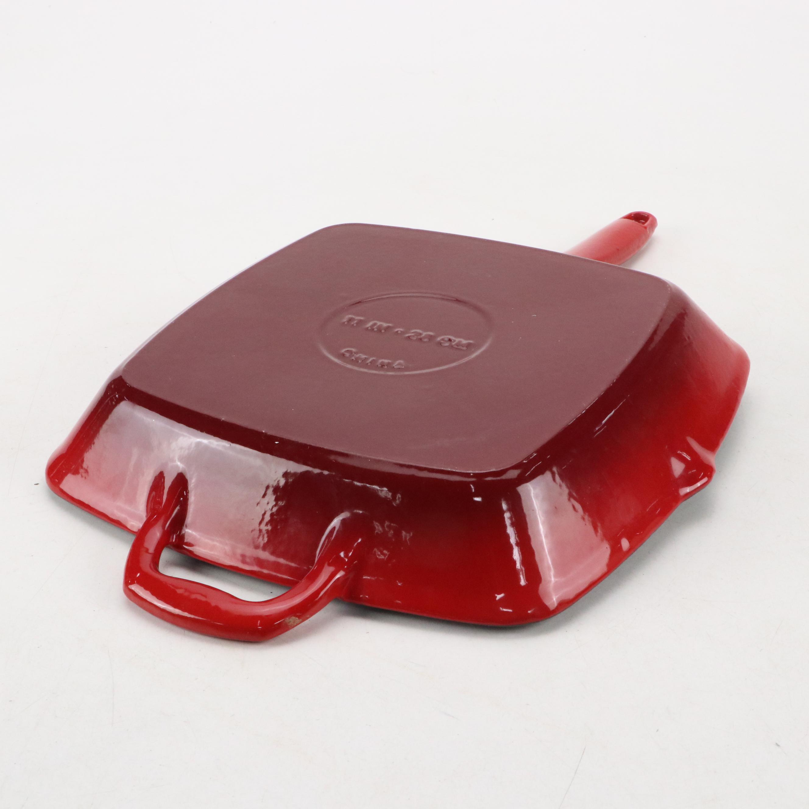 Tramontina Enameled Cast Iron Grill Pan and Press with Other Casserole