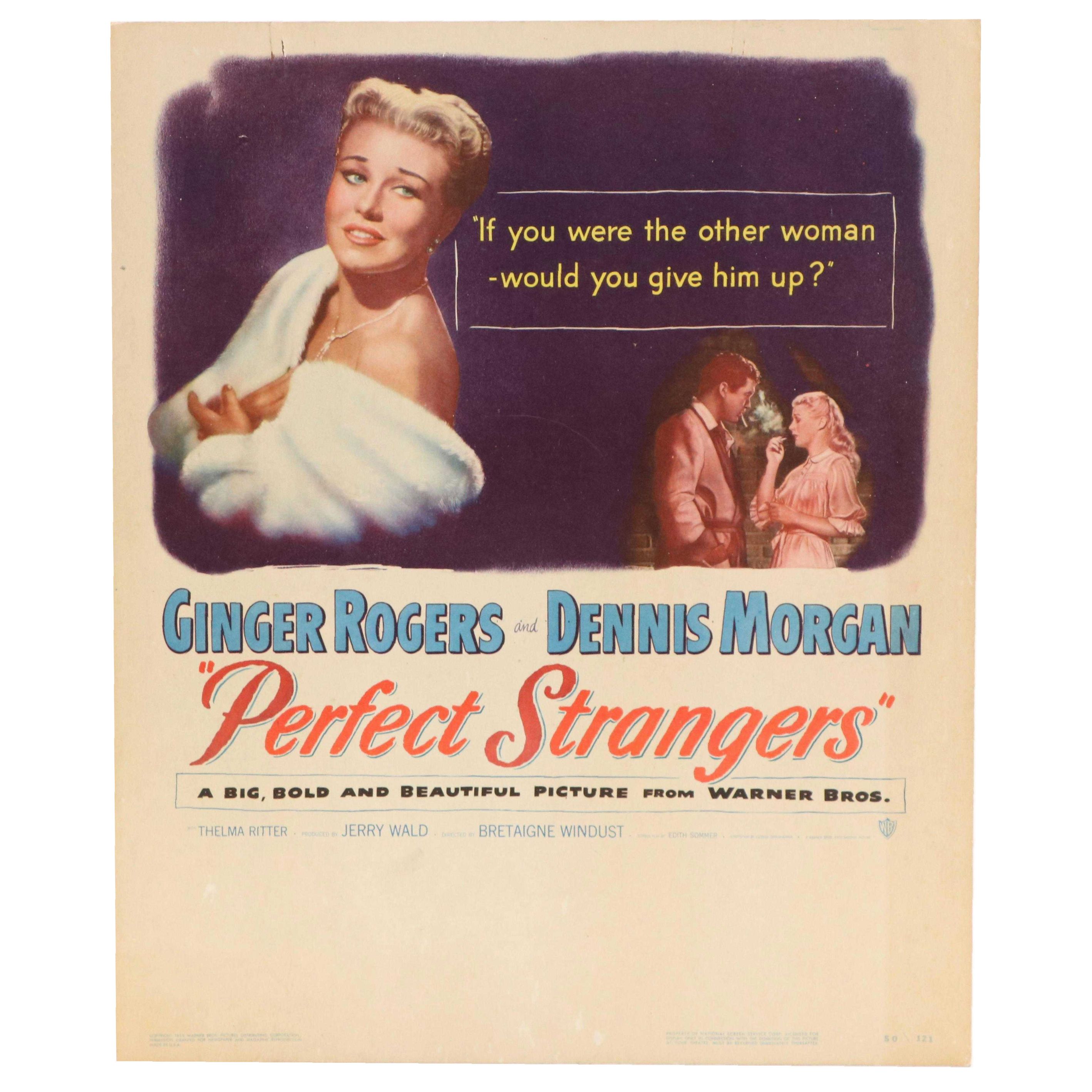 Warner Bros. "Perfect Strangers" Film Advertisement Poster, 1950