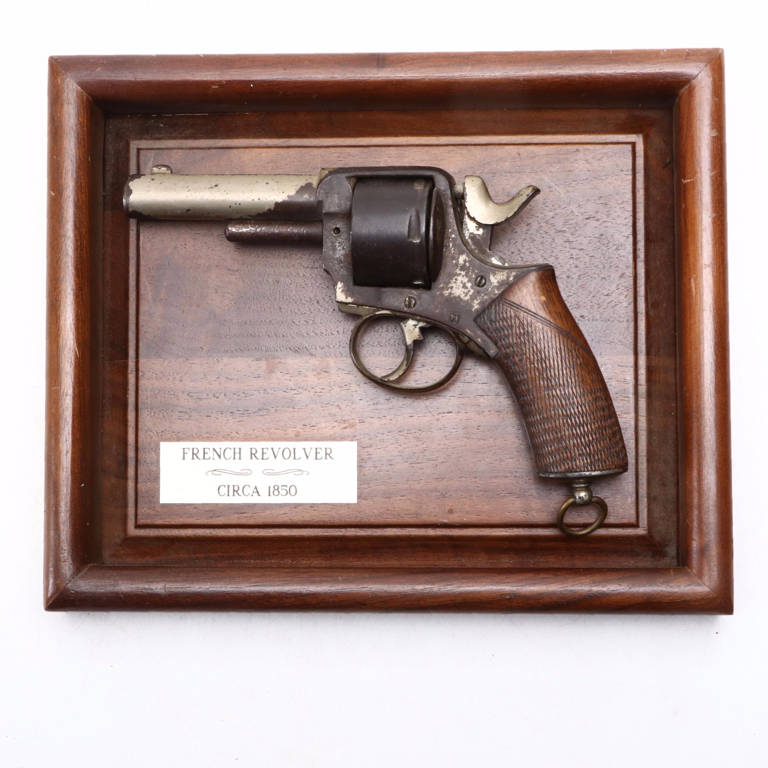 French Revolver in Frame, 19th Century