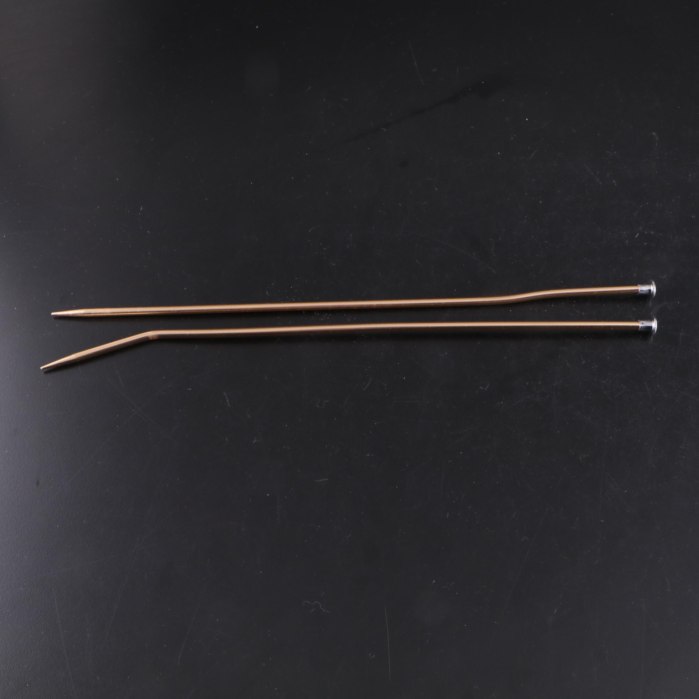 Nantucket Style Basket with Yarn and Knitting Needles EBTH