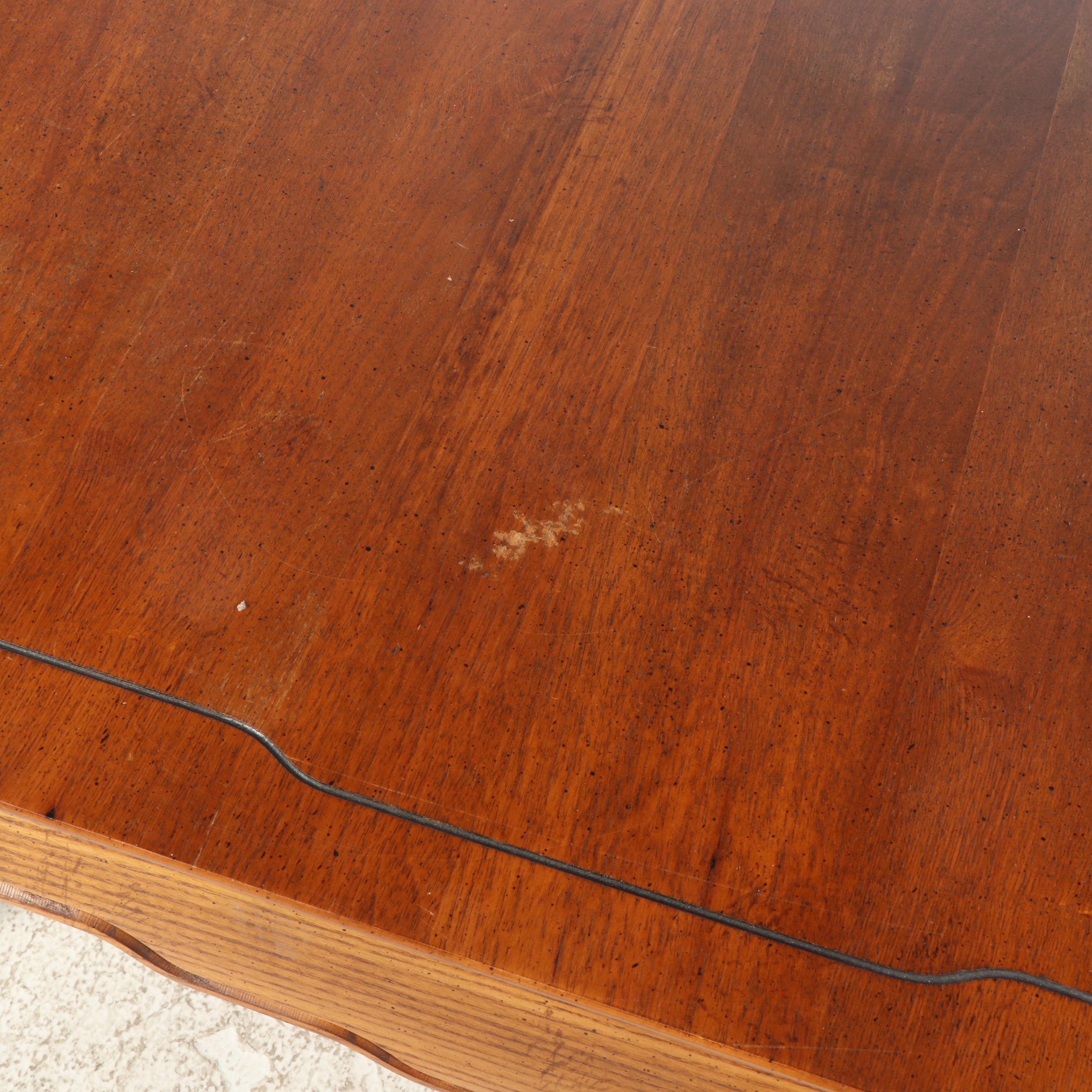 Lane "Virginia Maid" Chinese Style Walnut and Oak Coffee Table and Side Table