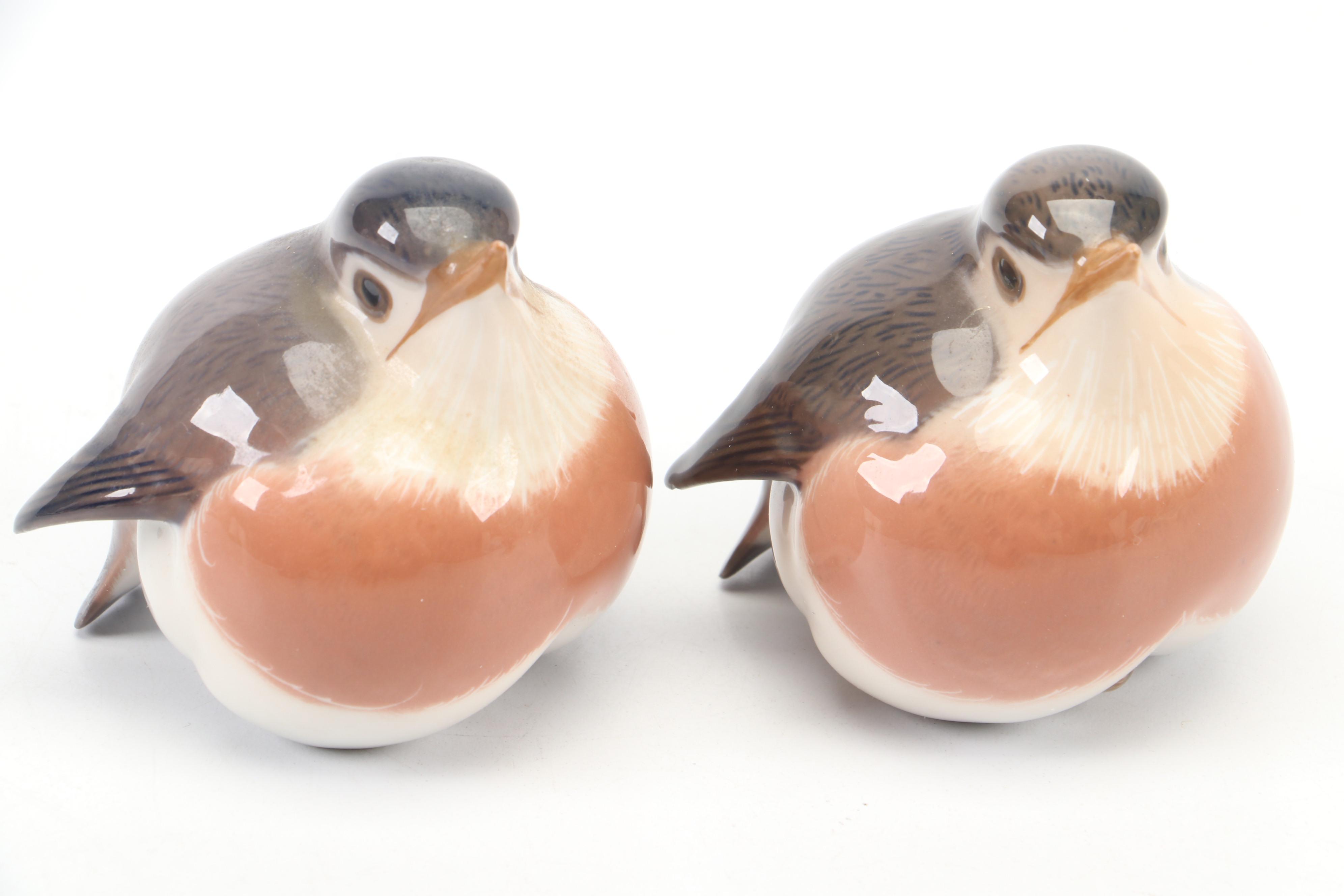 Royal Copenhagen, B&G and Hutschenreuther Porcelain Bird Figurines