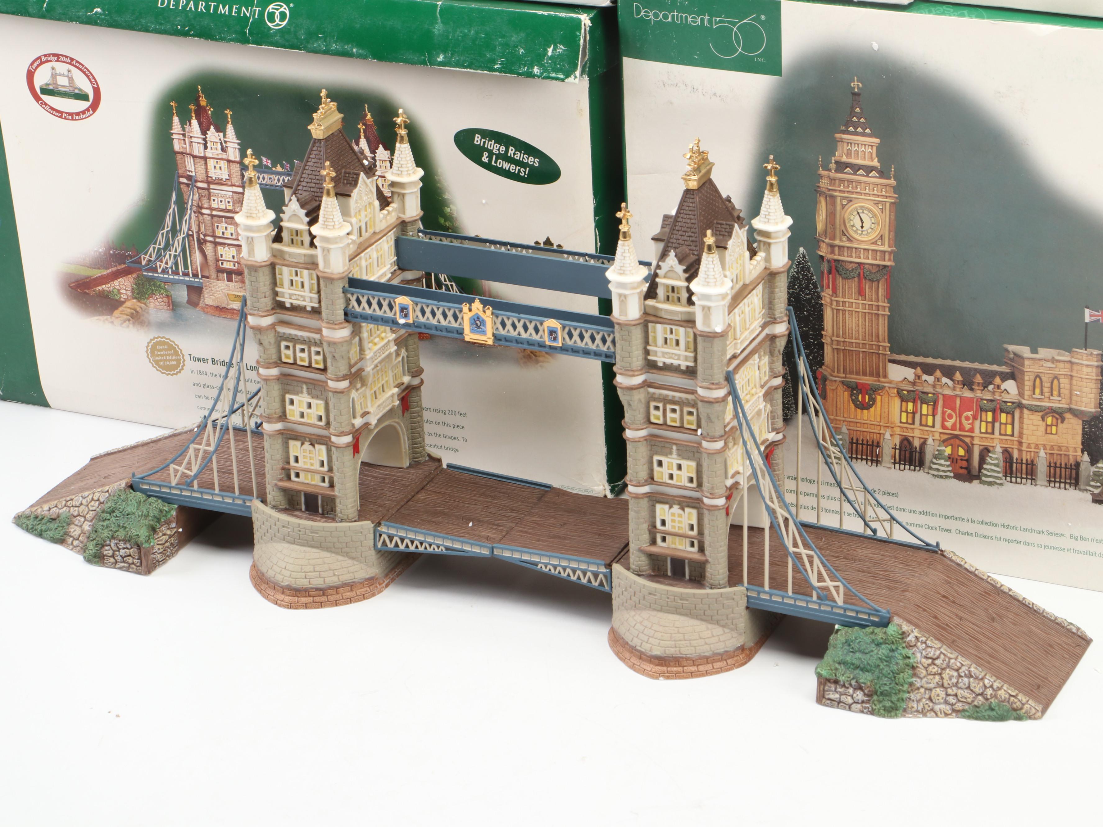 Department 56 "Tower Bridge Of London" and "Big Ben" Porcelain Figurines, More