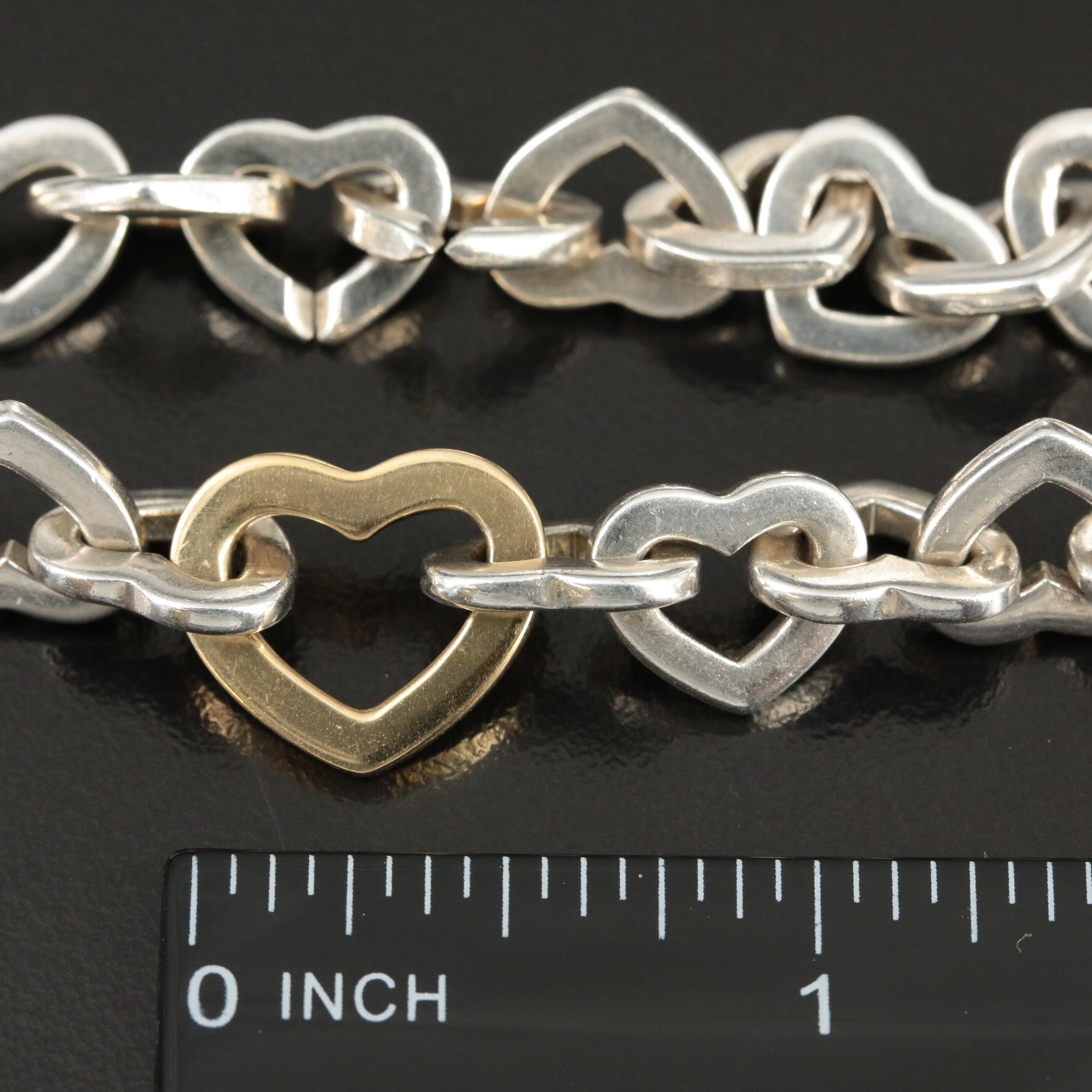 Tiffany & Co. Sterling and 18K Interlocking Heart Necklace