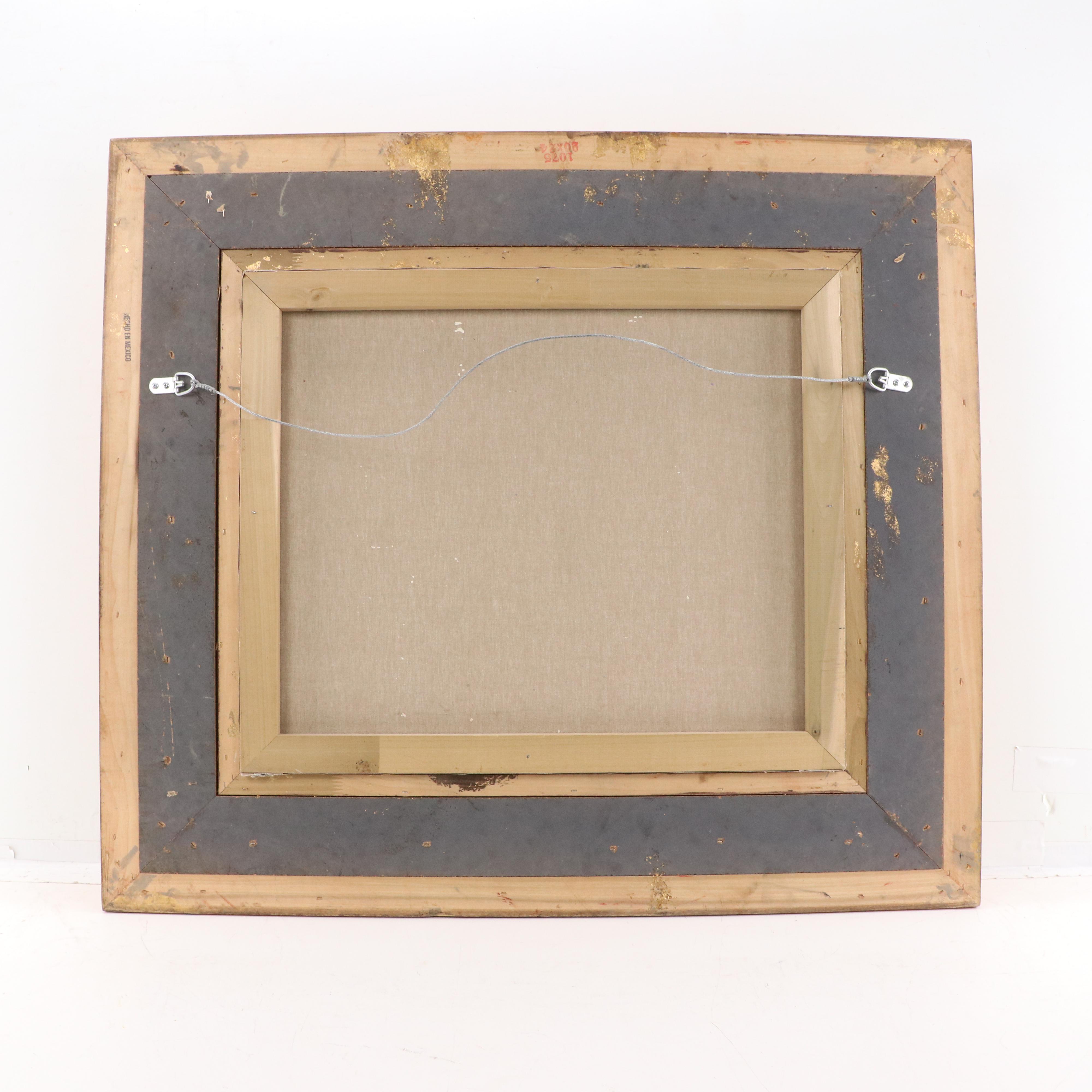 T. E. Pencke Oil Painting of European Street Scene with Figures