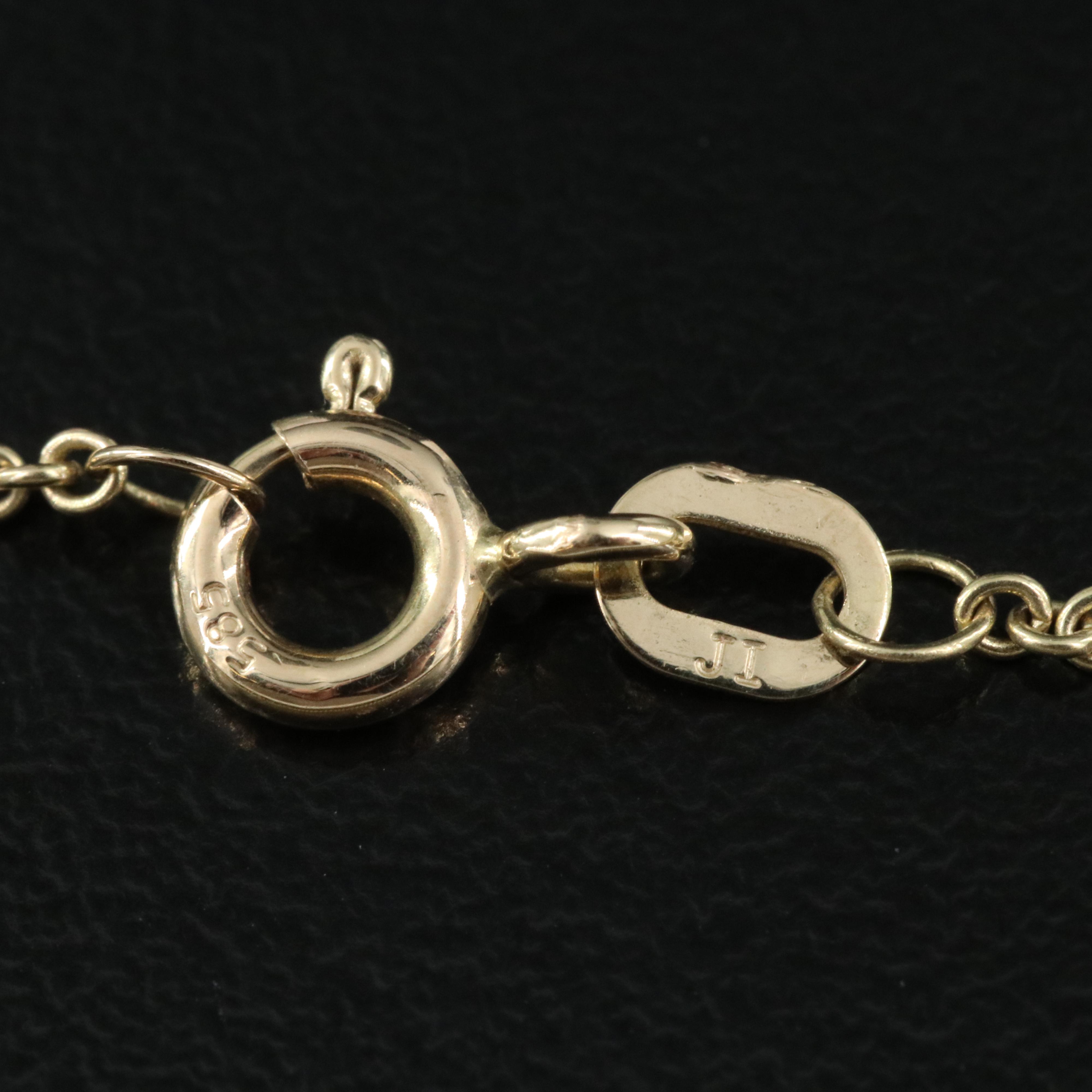 14K Emerald Heart Pendant Necklace