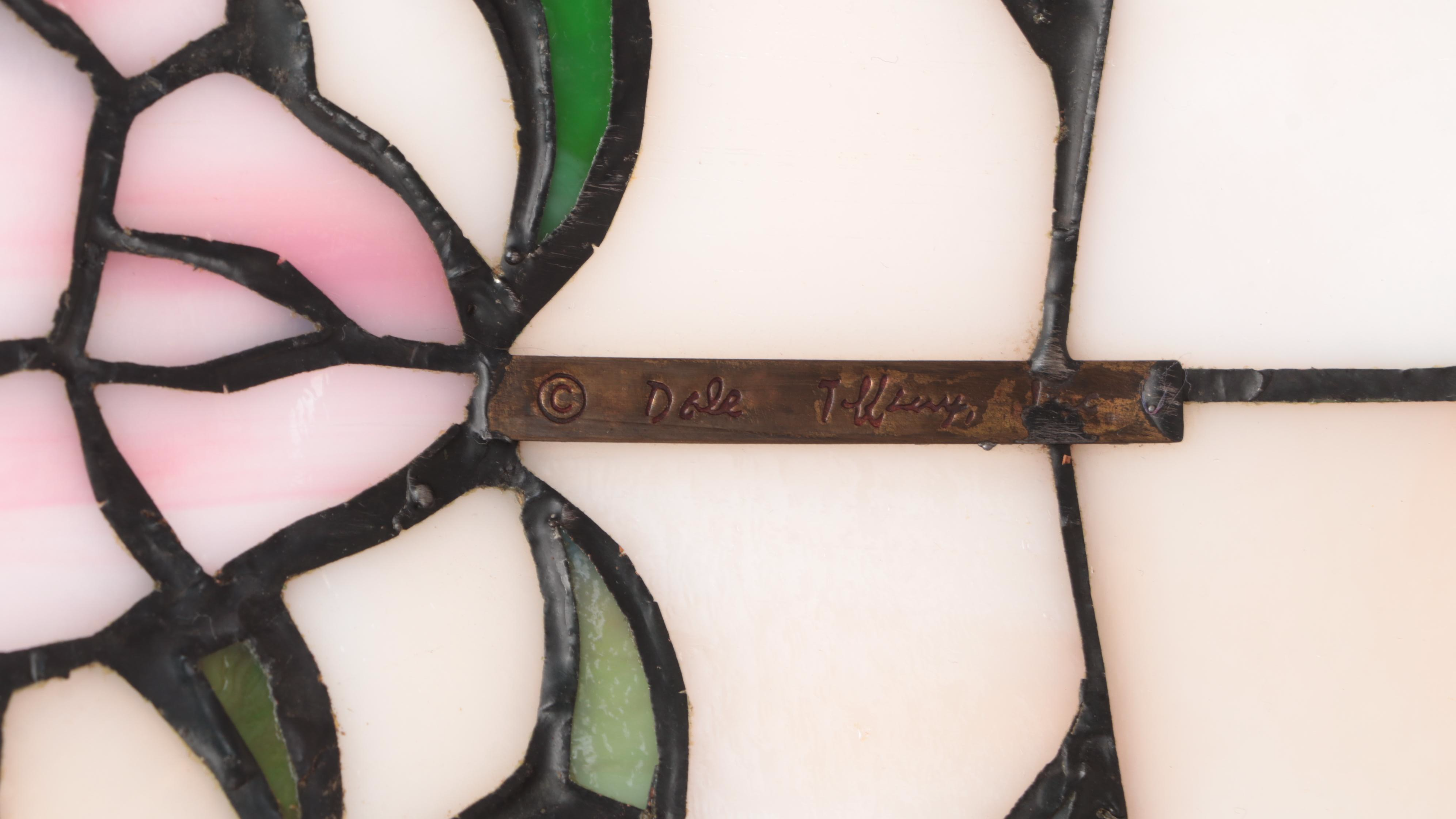 Dale Tiffany Slag Glass Floral Lamp Shade With Other Pendant Lamp and Shade