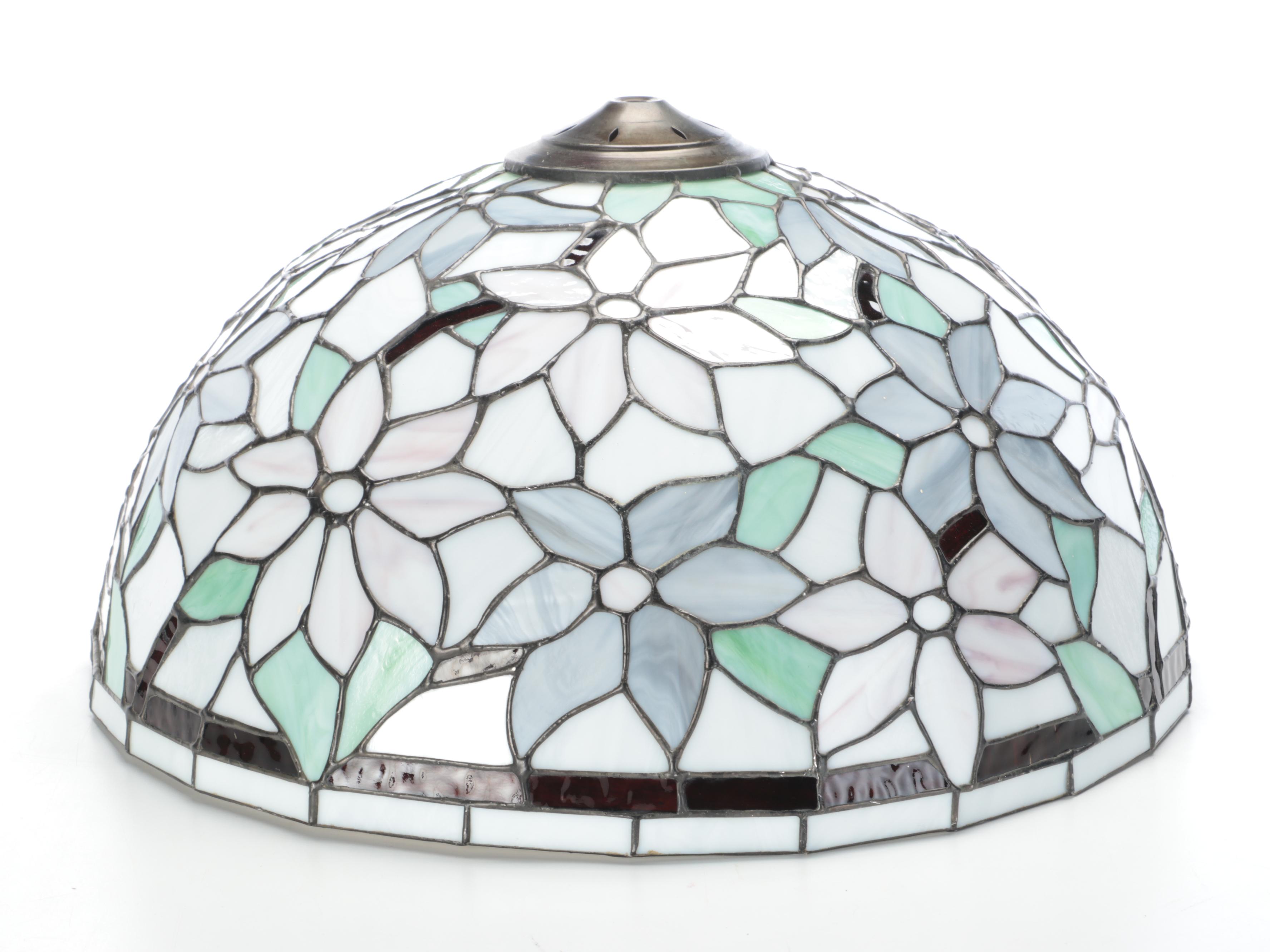 Dale Tiffany Slag Glass Floral Lamp Shade With Other Pendant Lamp and Shade