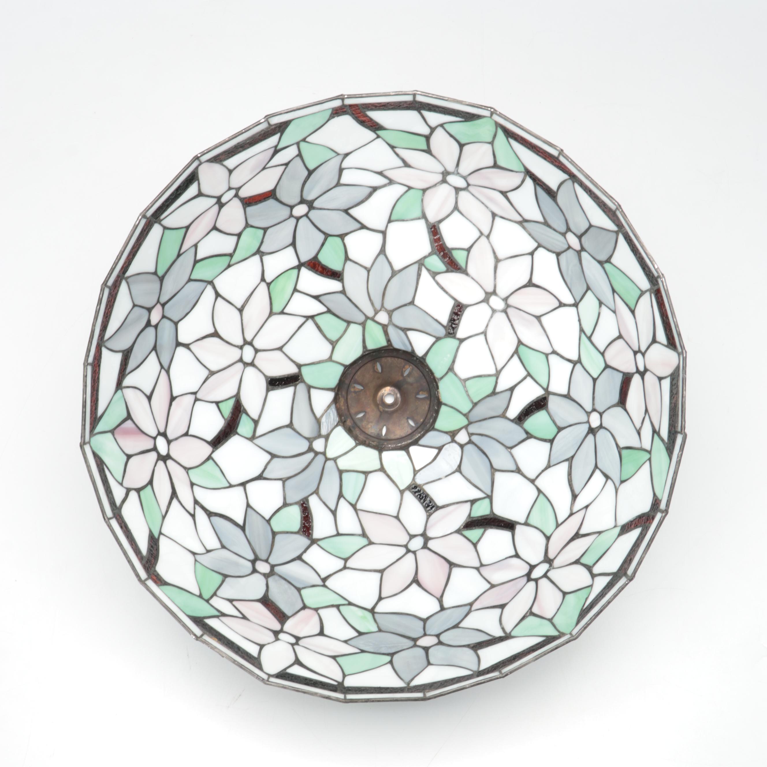 Dale Tiffany Slag Glass Floral Lamp Shade With Other Pendant Lamp and Shade