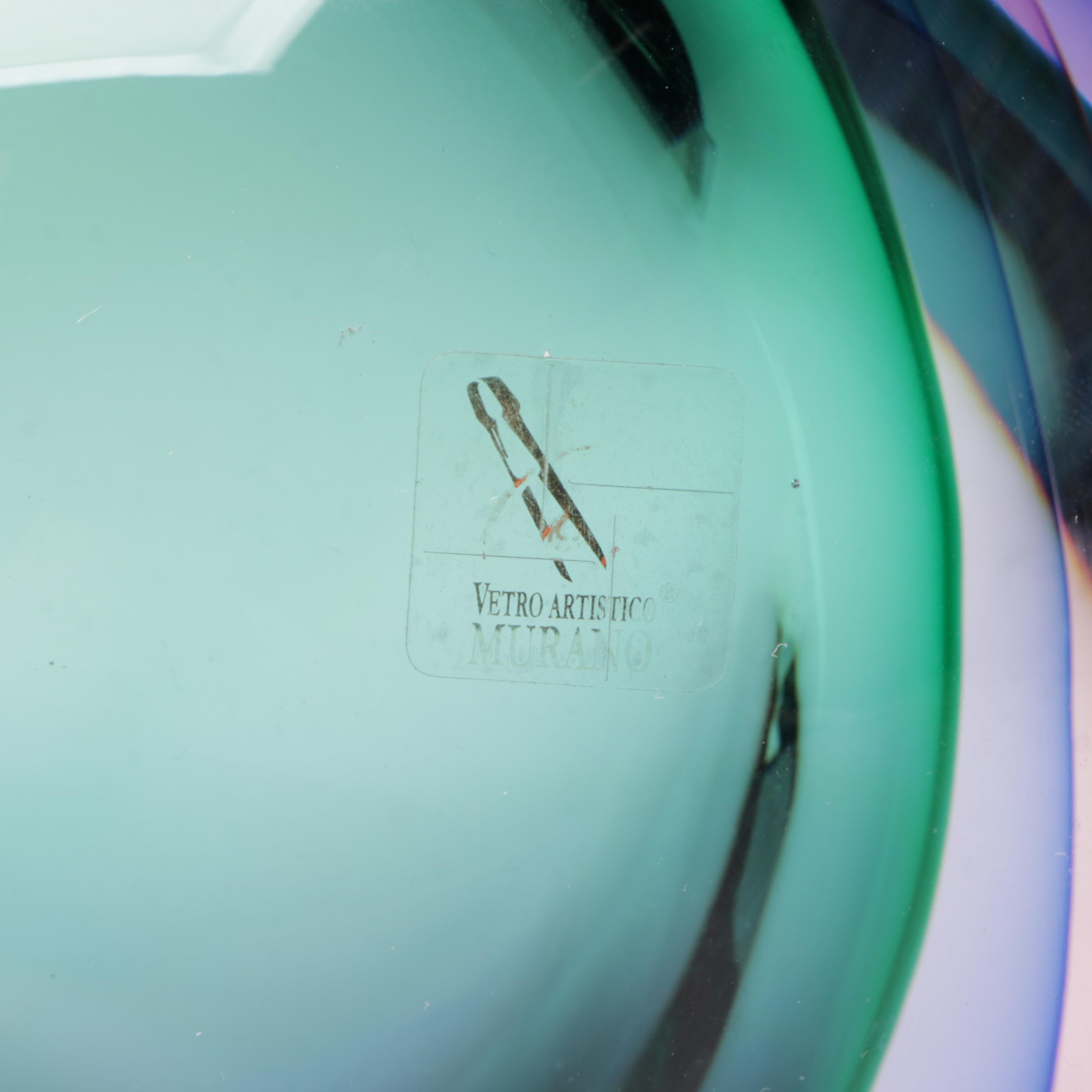 Luigi Onesto Murano Handblown Sommerso Art Glass Vase