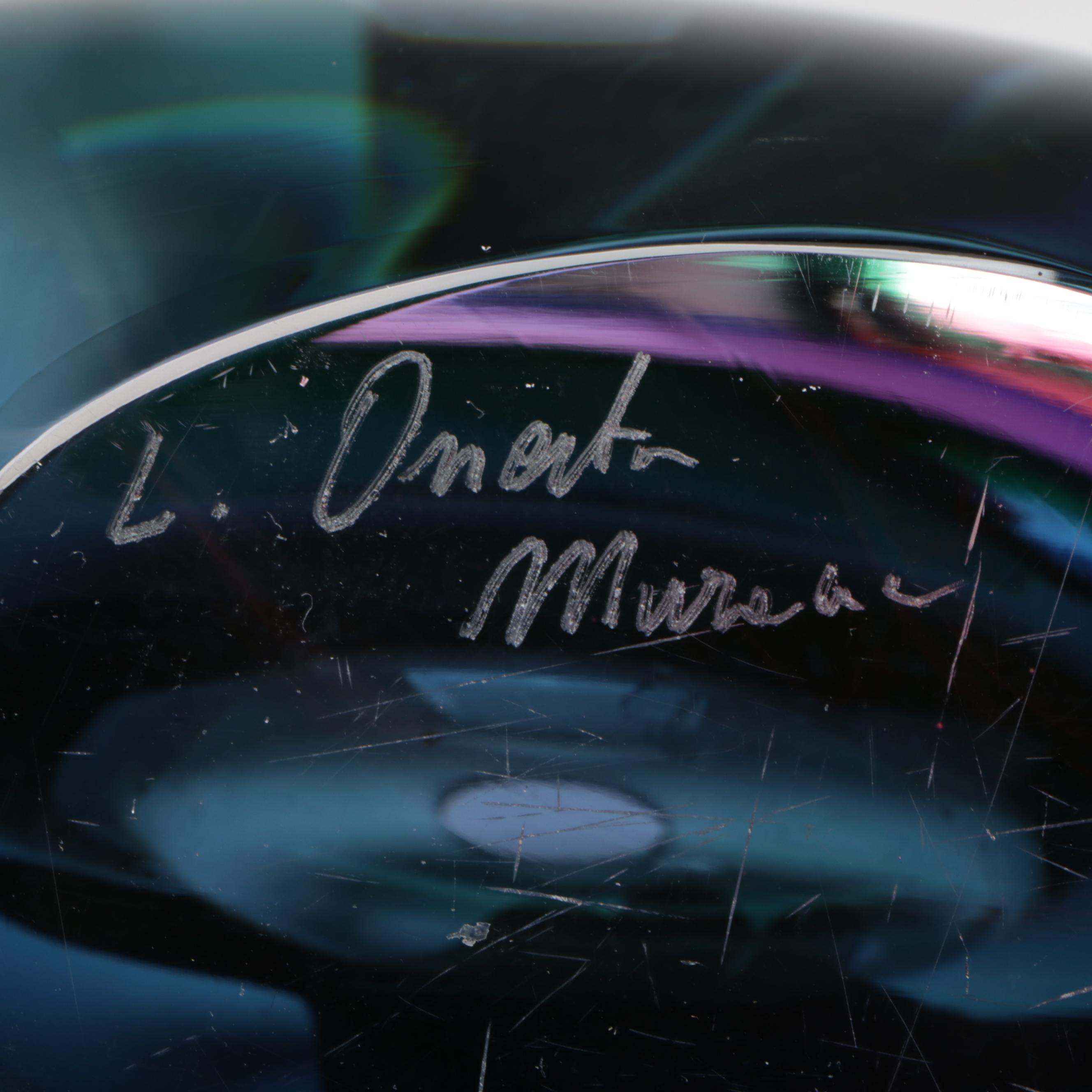 Luigi Onesto Murano Handblown Sommerso Art Glass Vase