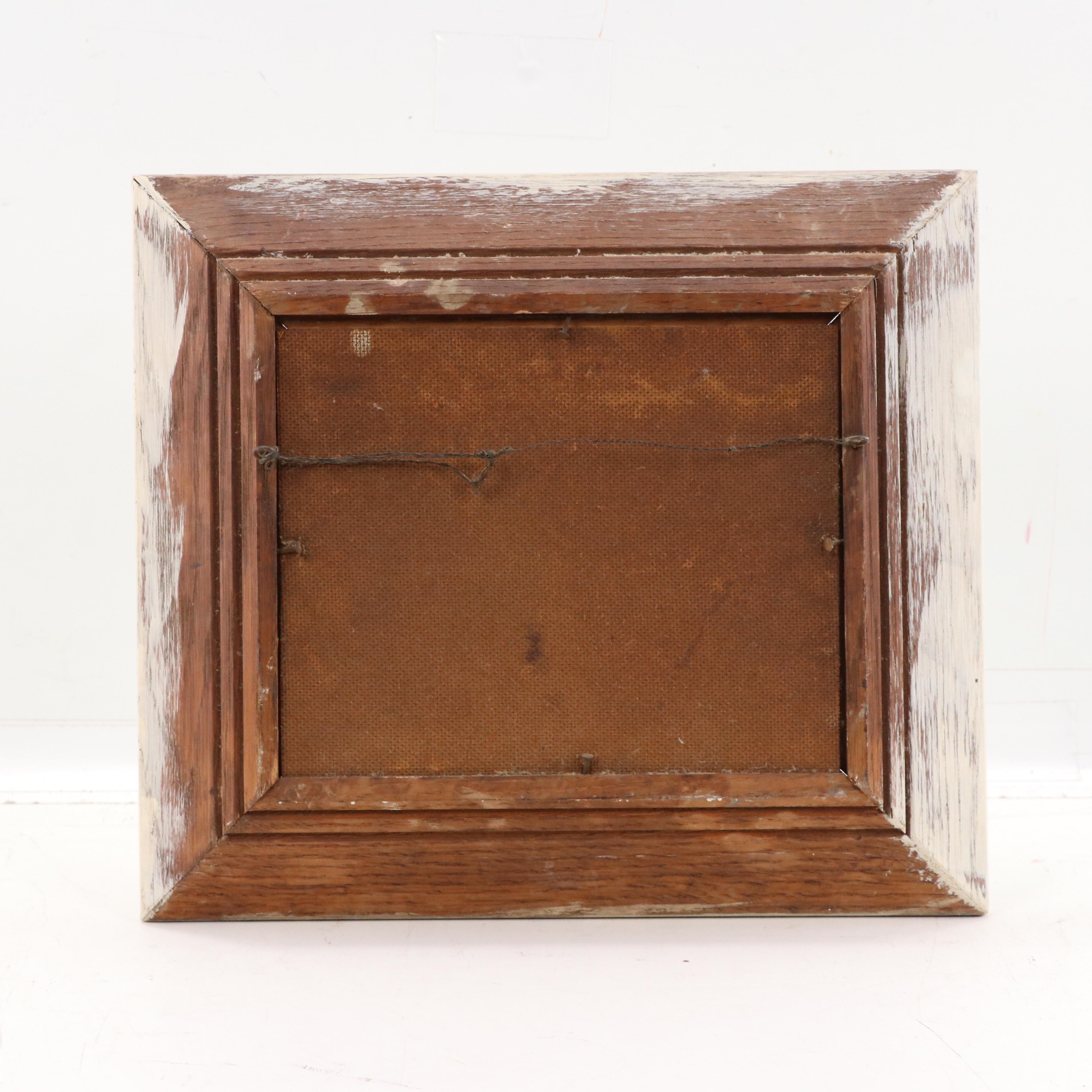 Stylized Bucolic Landscape Oil Painting, Circa 1940